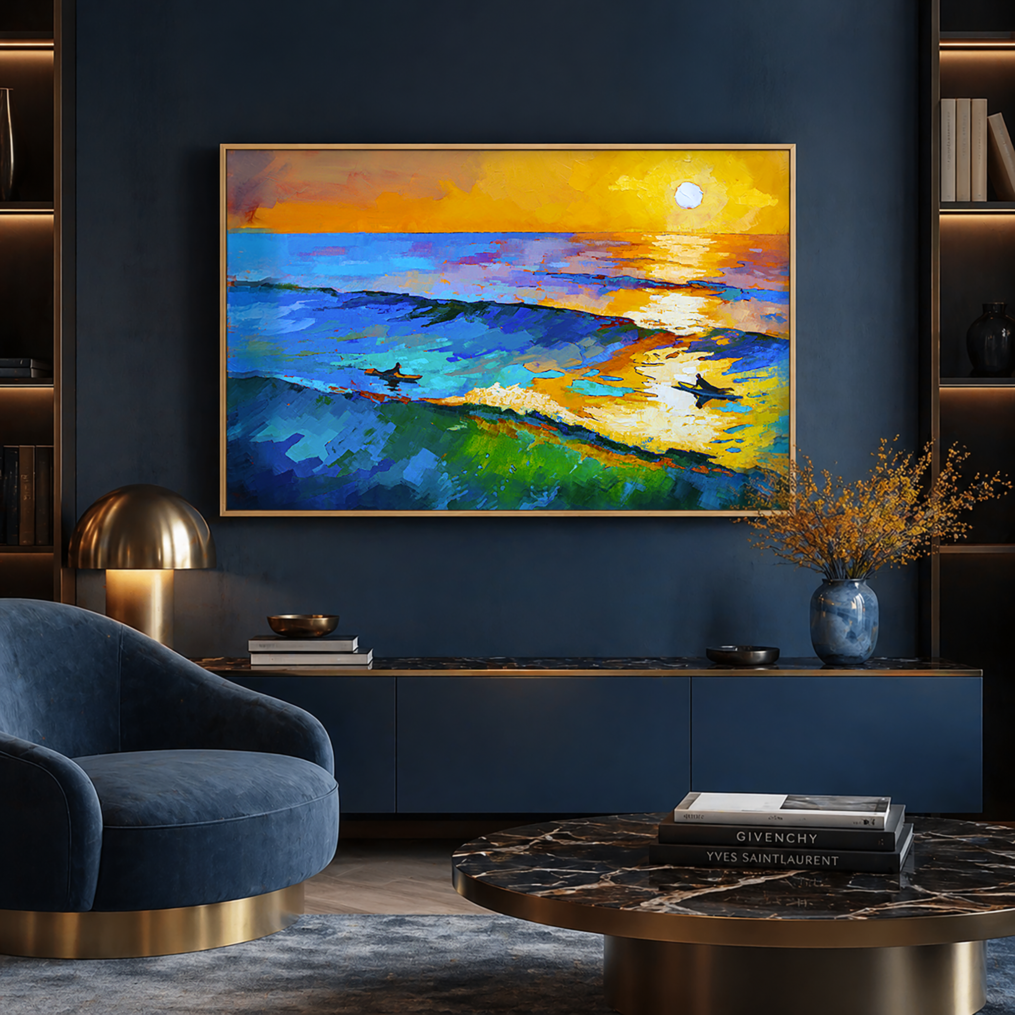 Surf art oil painting, 160x100cm, Las Canteras 157