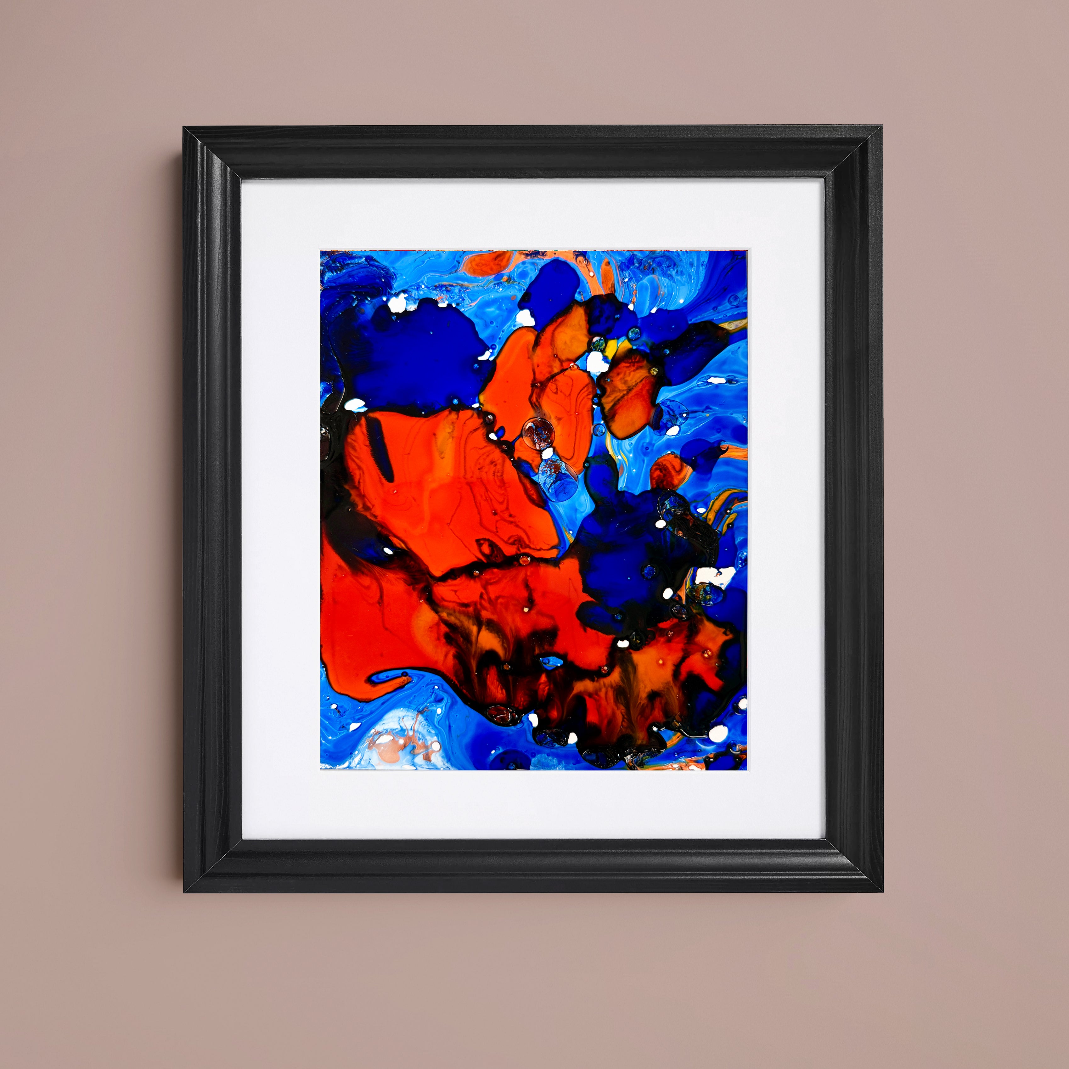 Liquid glass, Original painting on paper, 18x13cm, Into The Blue Y101