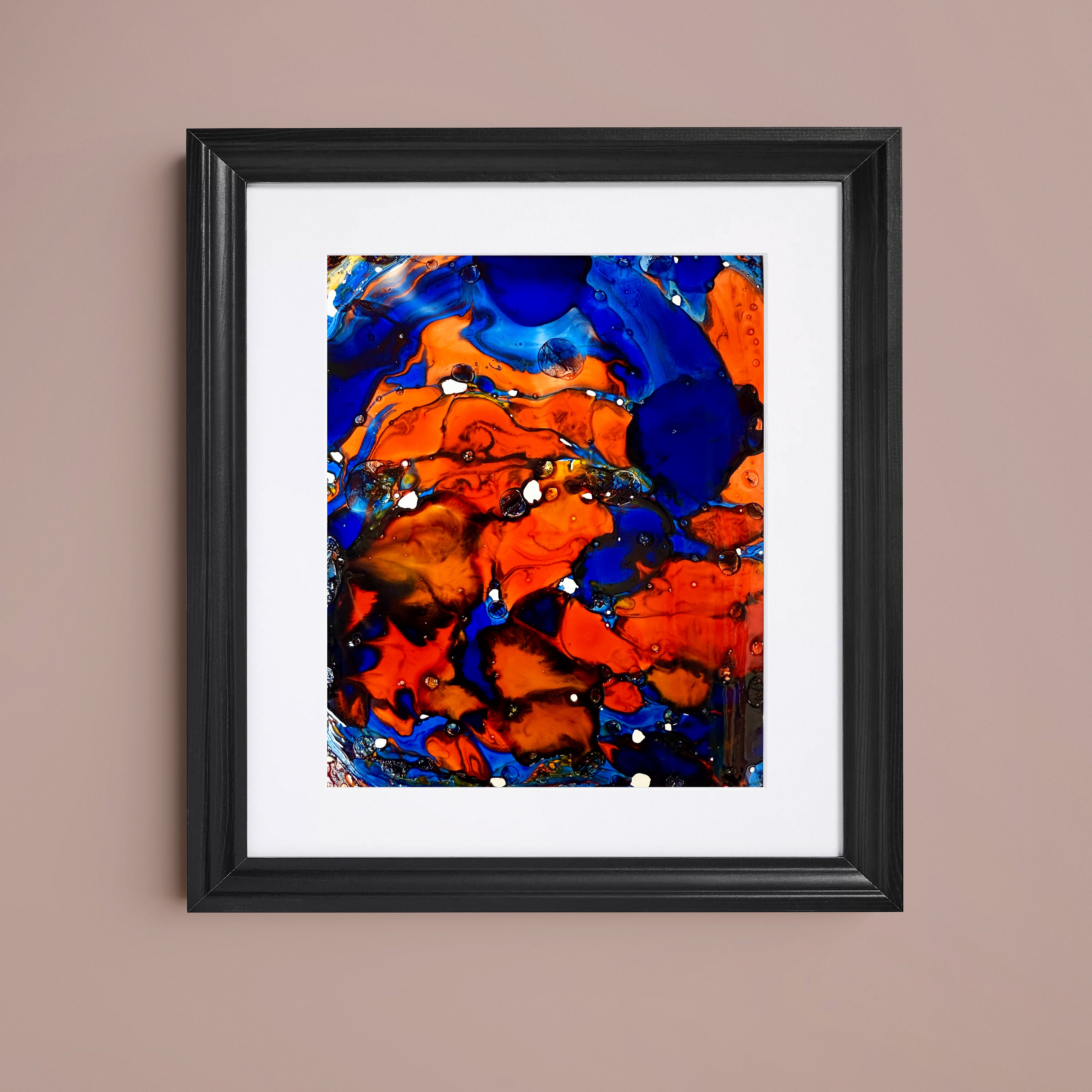 Liquid glass, Original painting on paper, 18x13cm, Into The Blue Y102