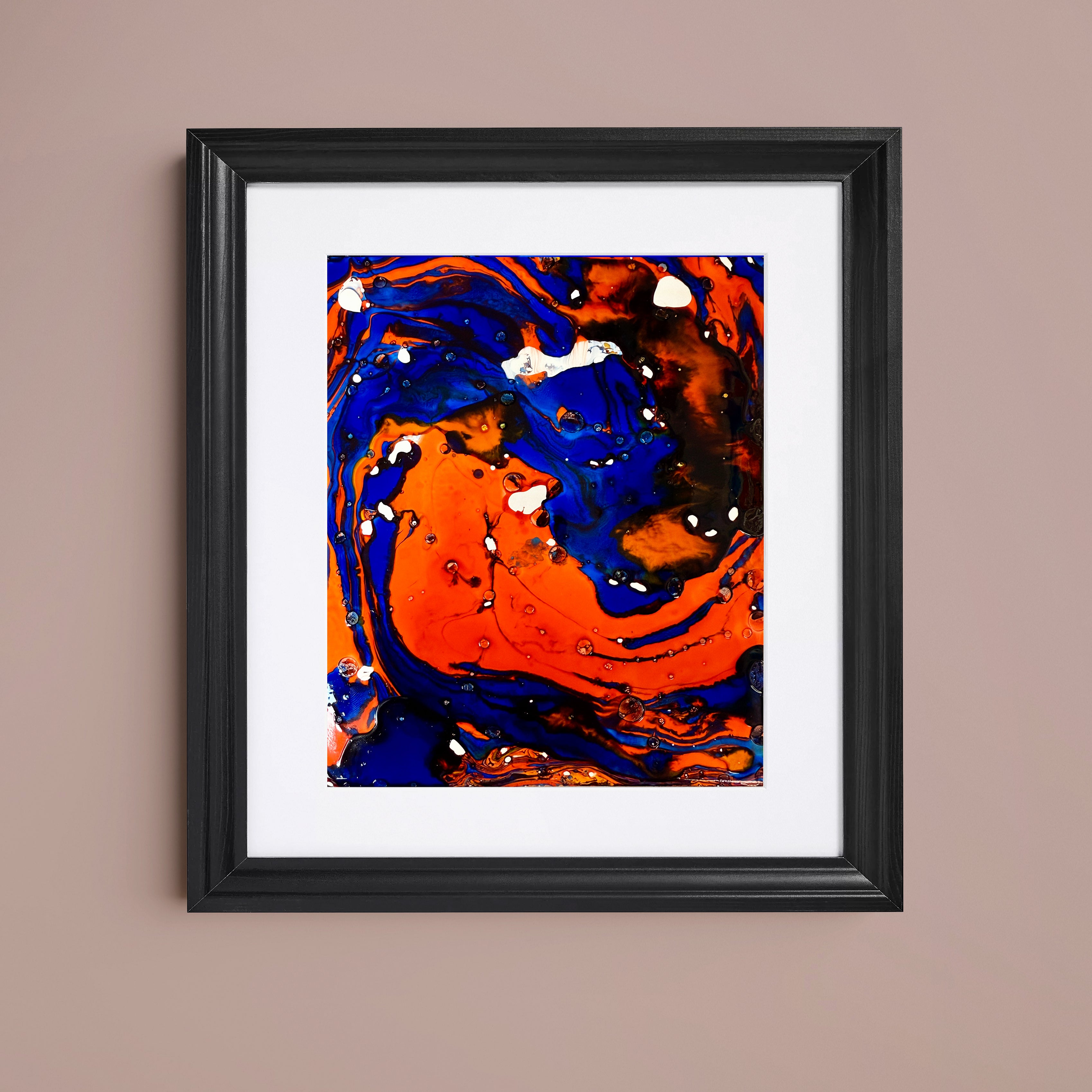 Liquid glass, Original painting on paper, 18x13cm, Into The Blue Y104