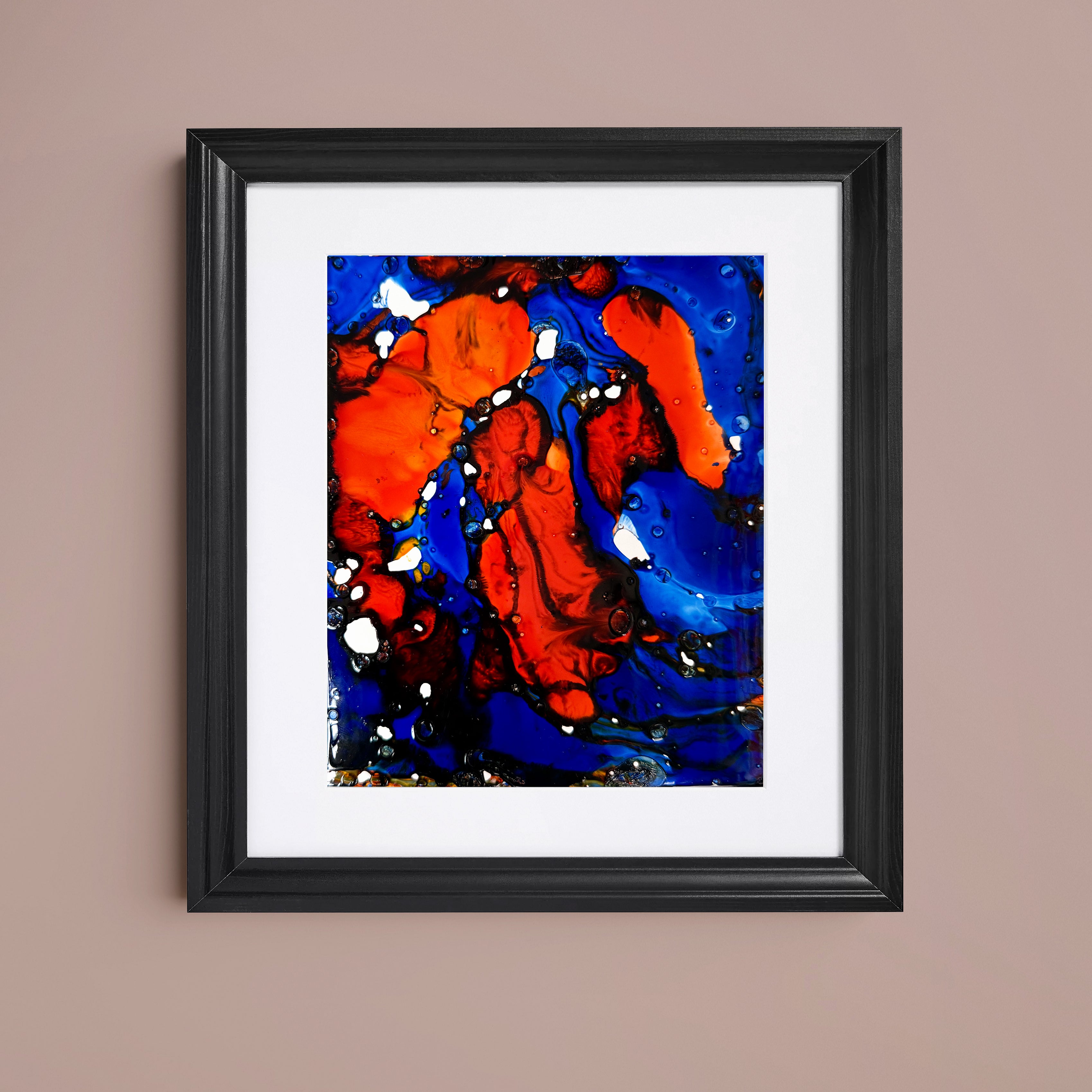 Liquid glass, Original painting on paper, 18x13cm, Into The Blue Y106