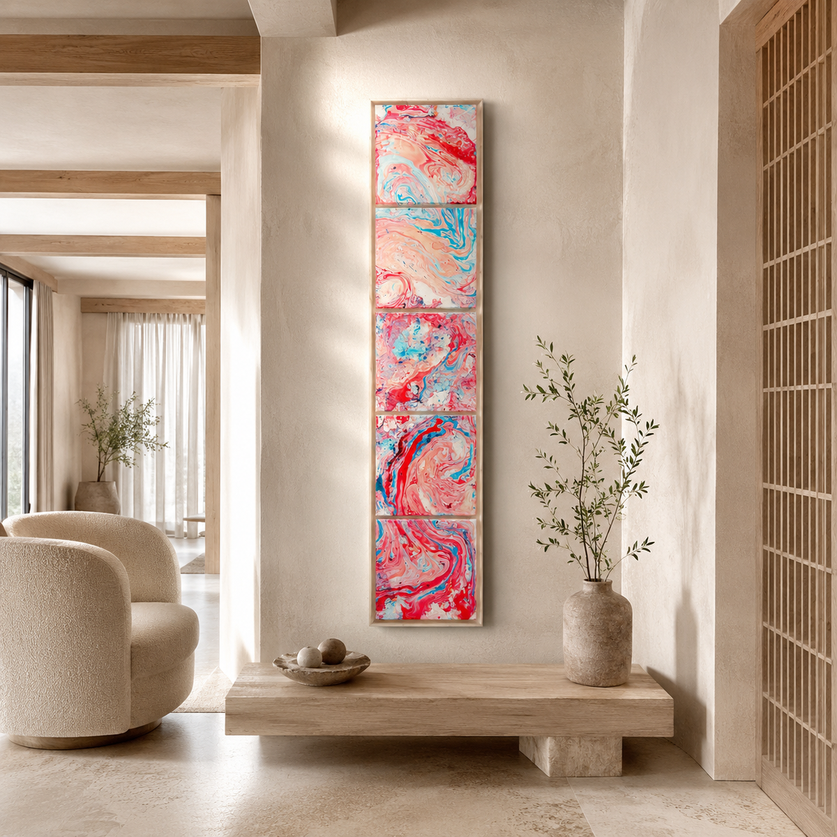 Exclusive contemporary artwork on Canvas, 30x150cm