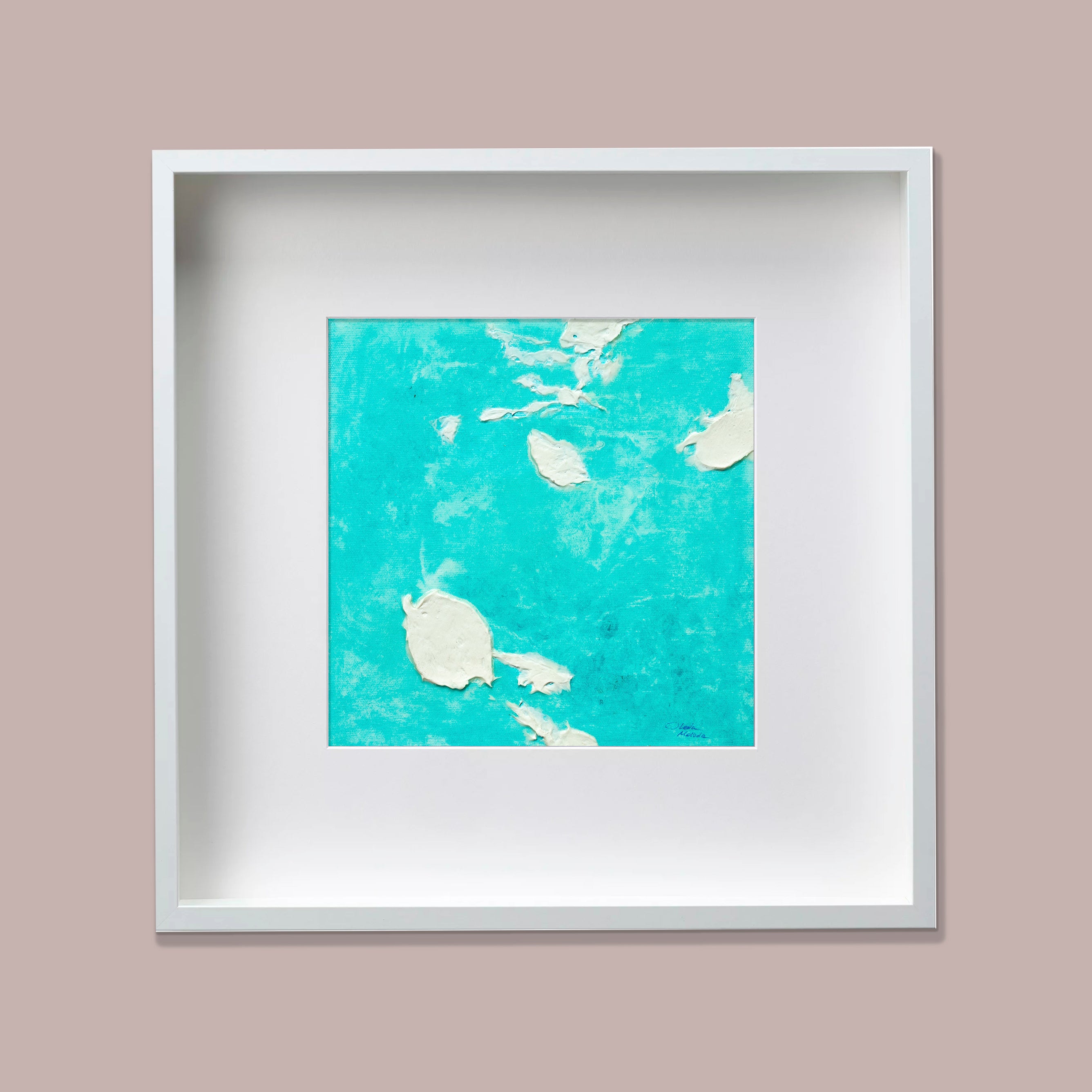 Liquid glass, Original painting on canvas, 30x30cm, Into The Blue M1