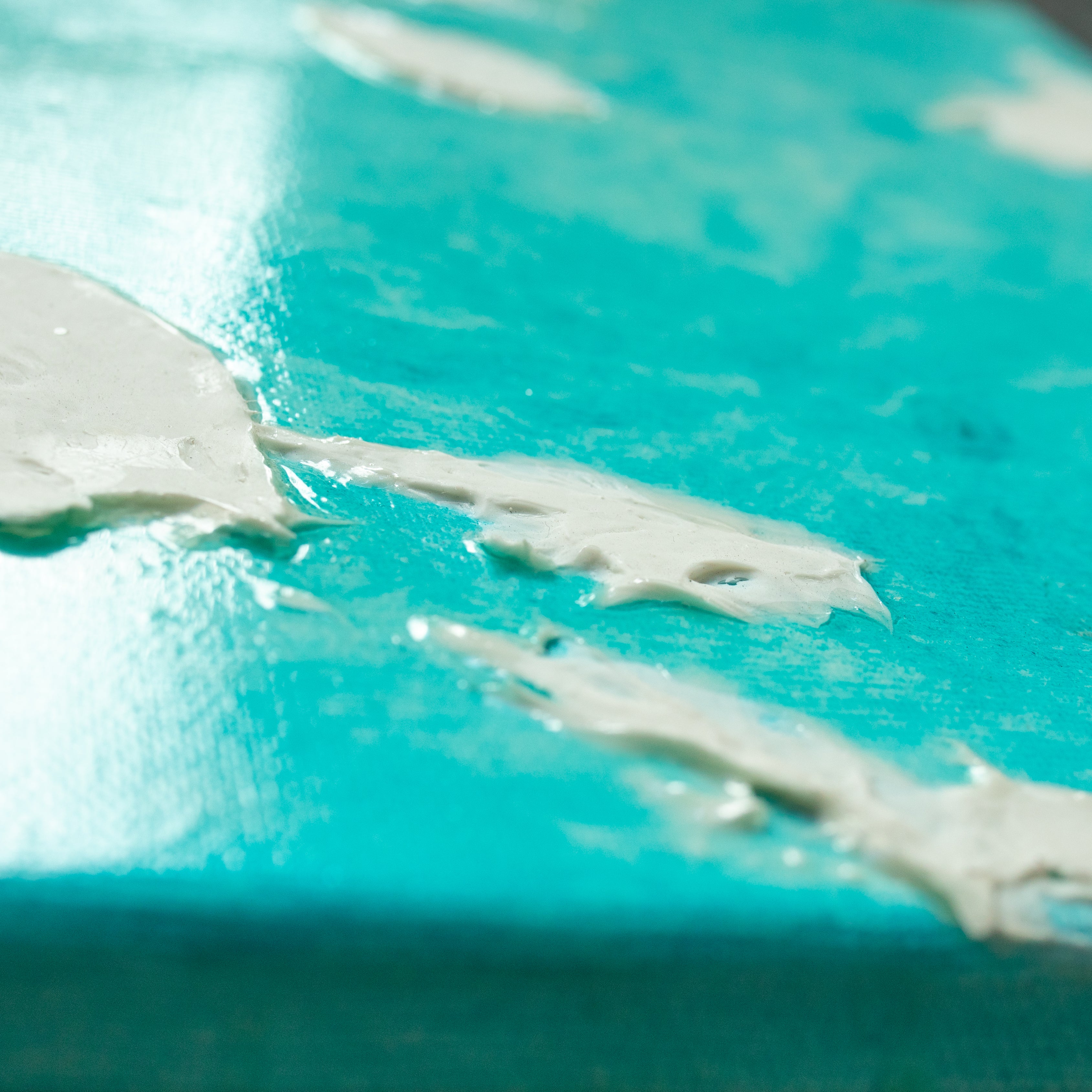 Liquid glass, Original painting on canvas, 30x30cm, Into The Blue M1