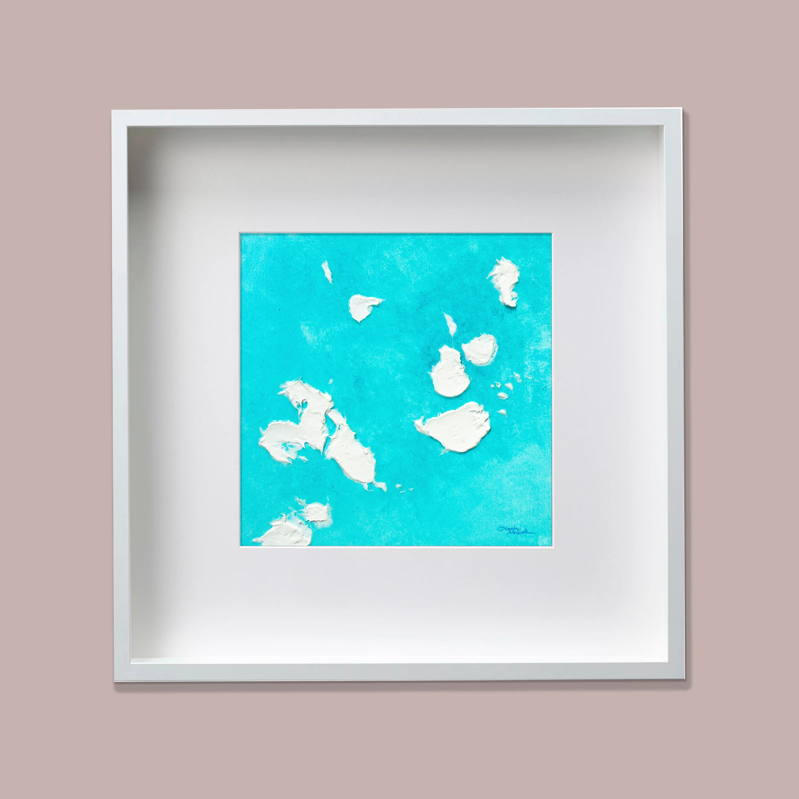 Liquid glass, Original painting on canvas, 30x30cm, Into The Blue M5