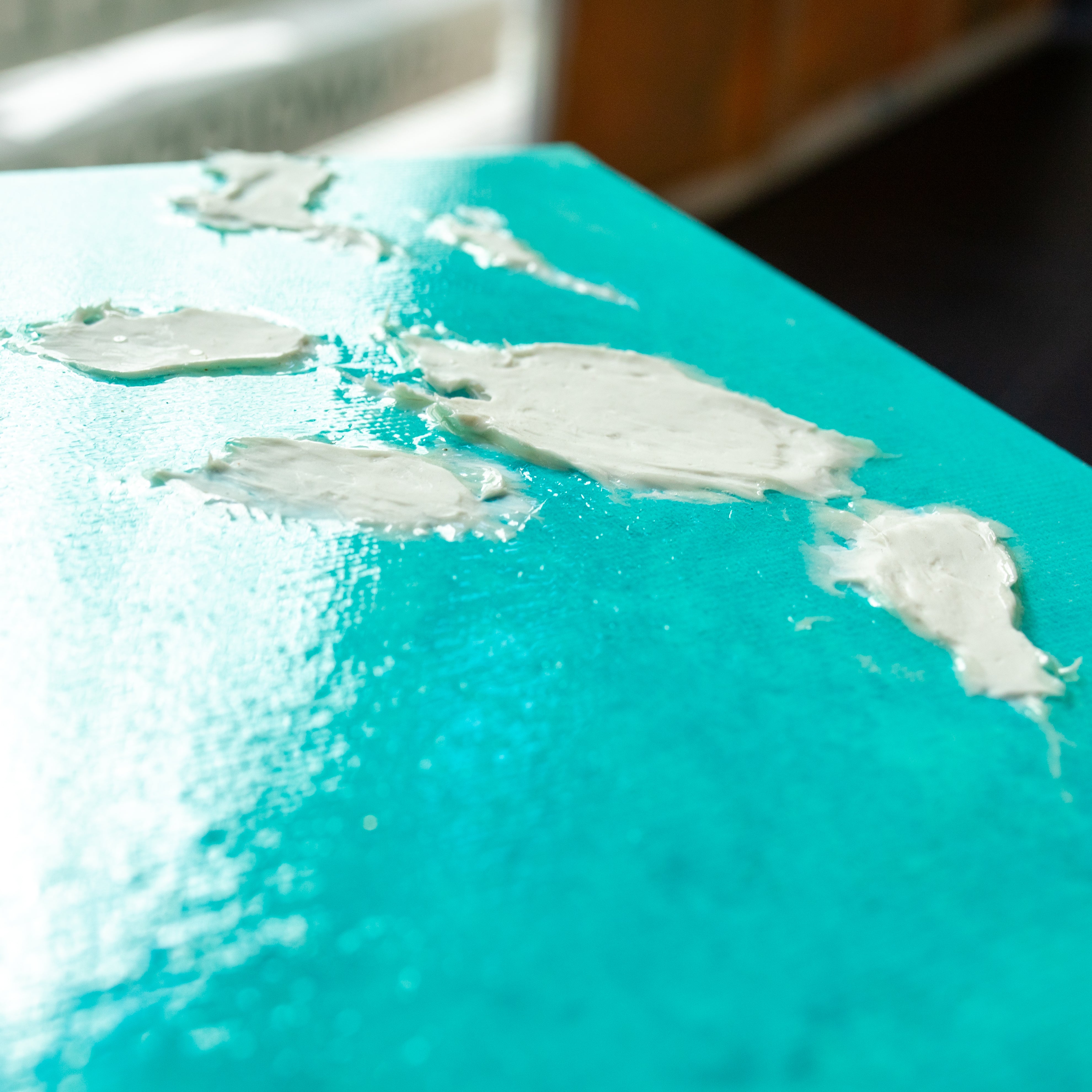 Liquid glass, Original painting on canvas, 30x30cm, Into The Blue M5