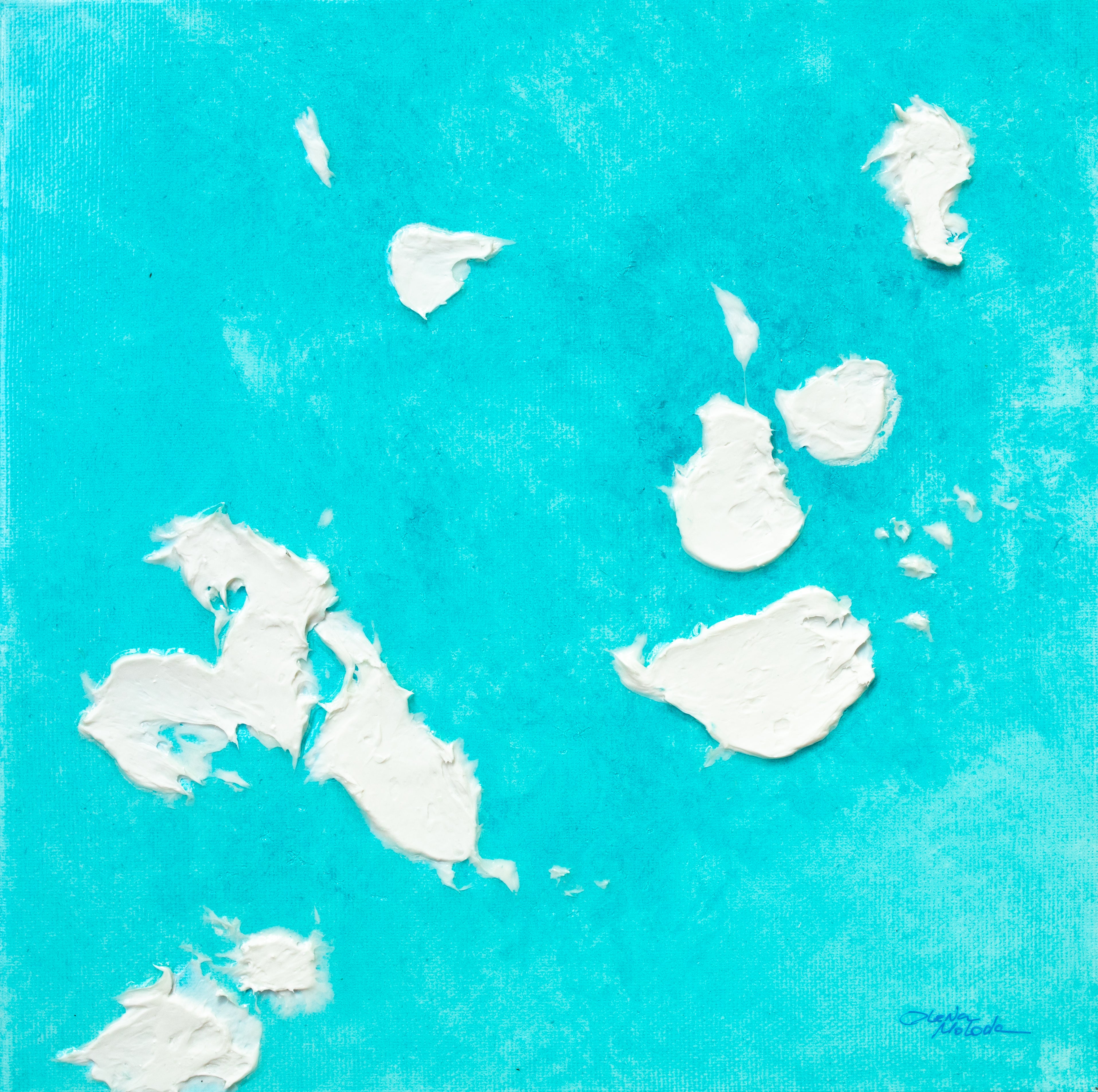 Liquid glass, Original painting on canvas, 30x30cm, Into The Blue M5