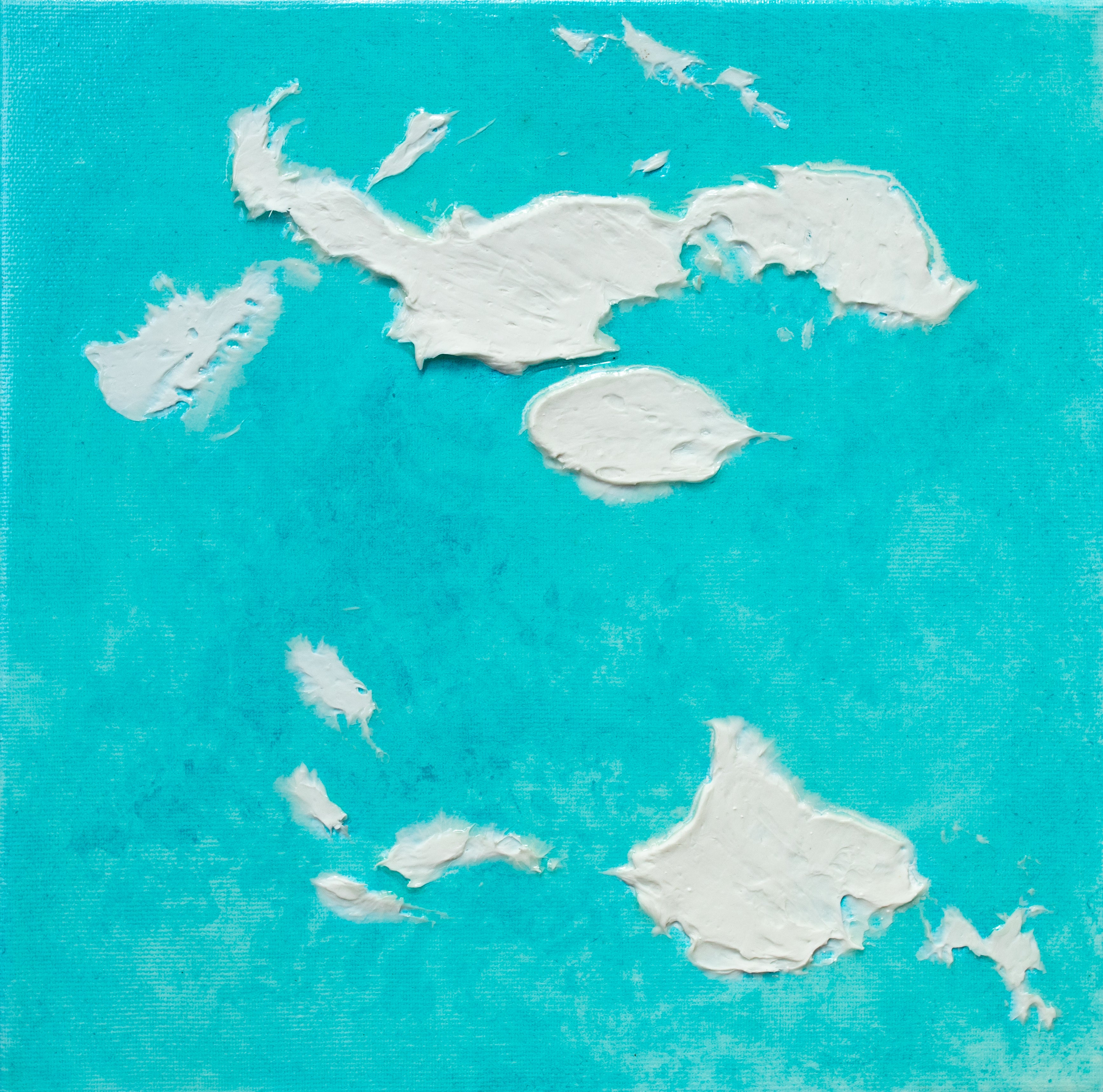 Liquid glass, Original painting on canvas, 30x30cm, Into The Blue M2