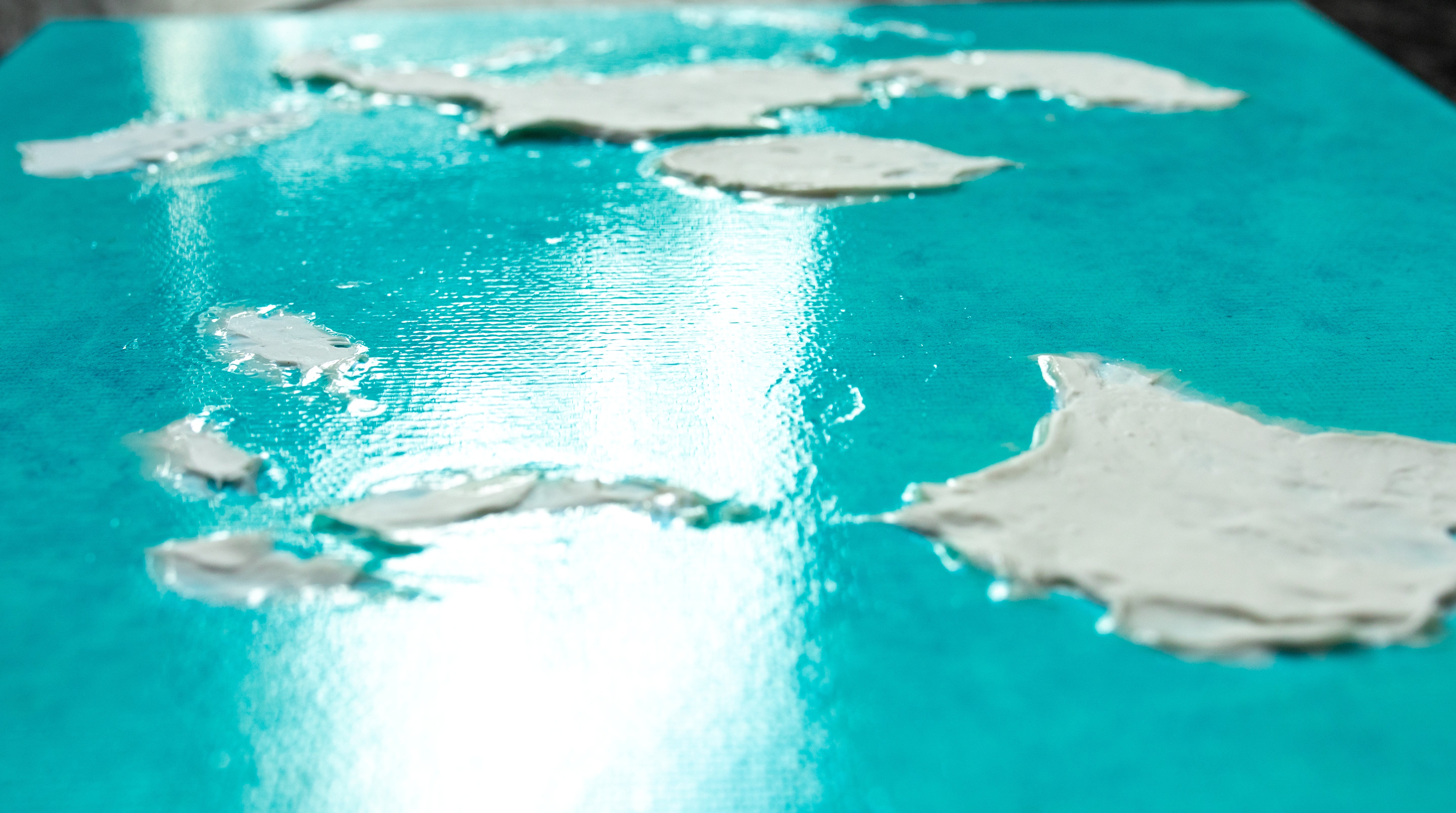 Liquid glass, Original painting on canvas, 30x30cm, Into The Blue M2