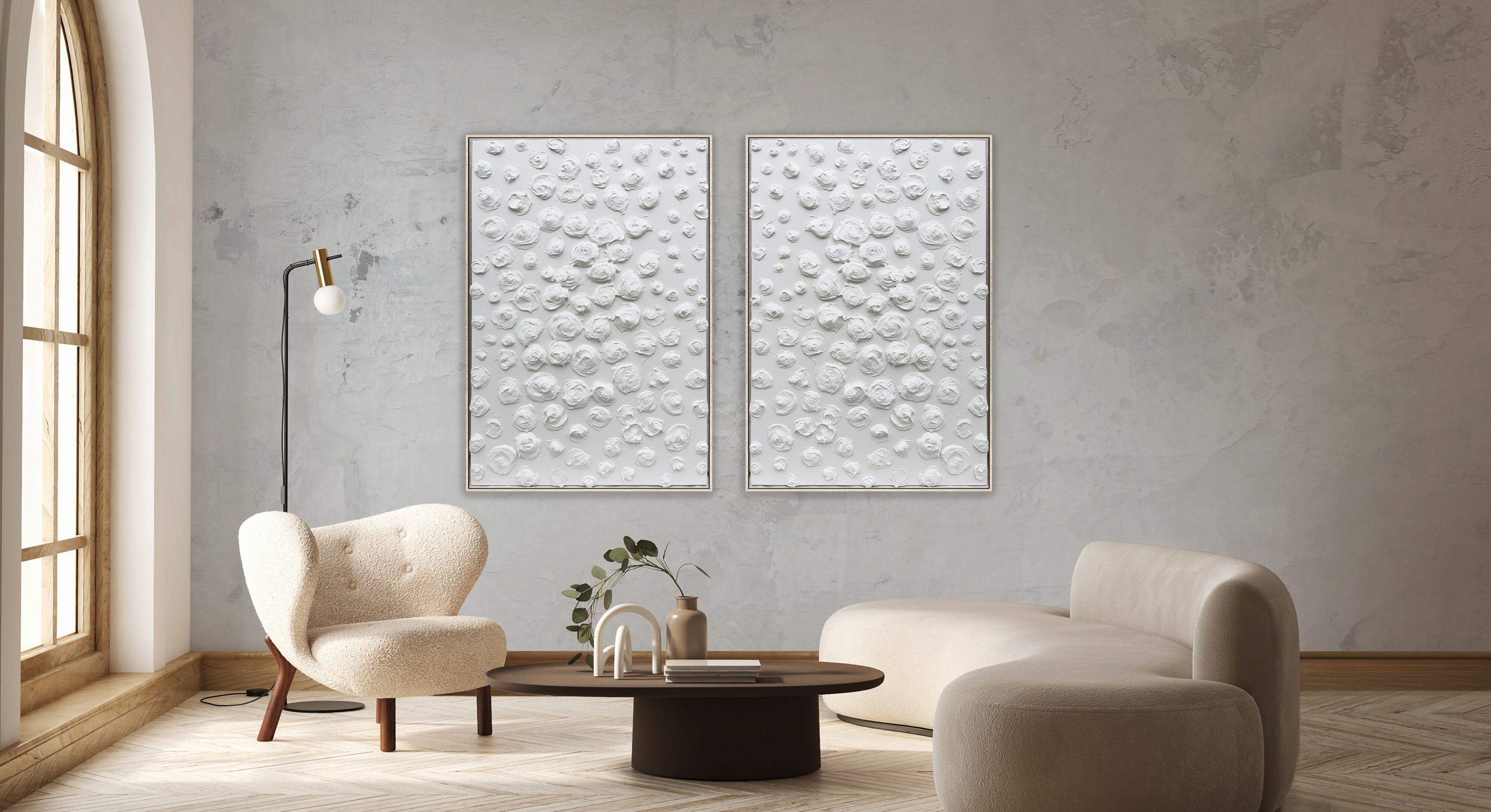 Moltenism, Original painting on Canvas, 90x60 cm, 'Whispers of Flowers 2'