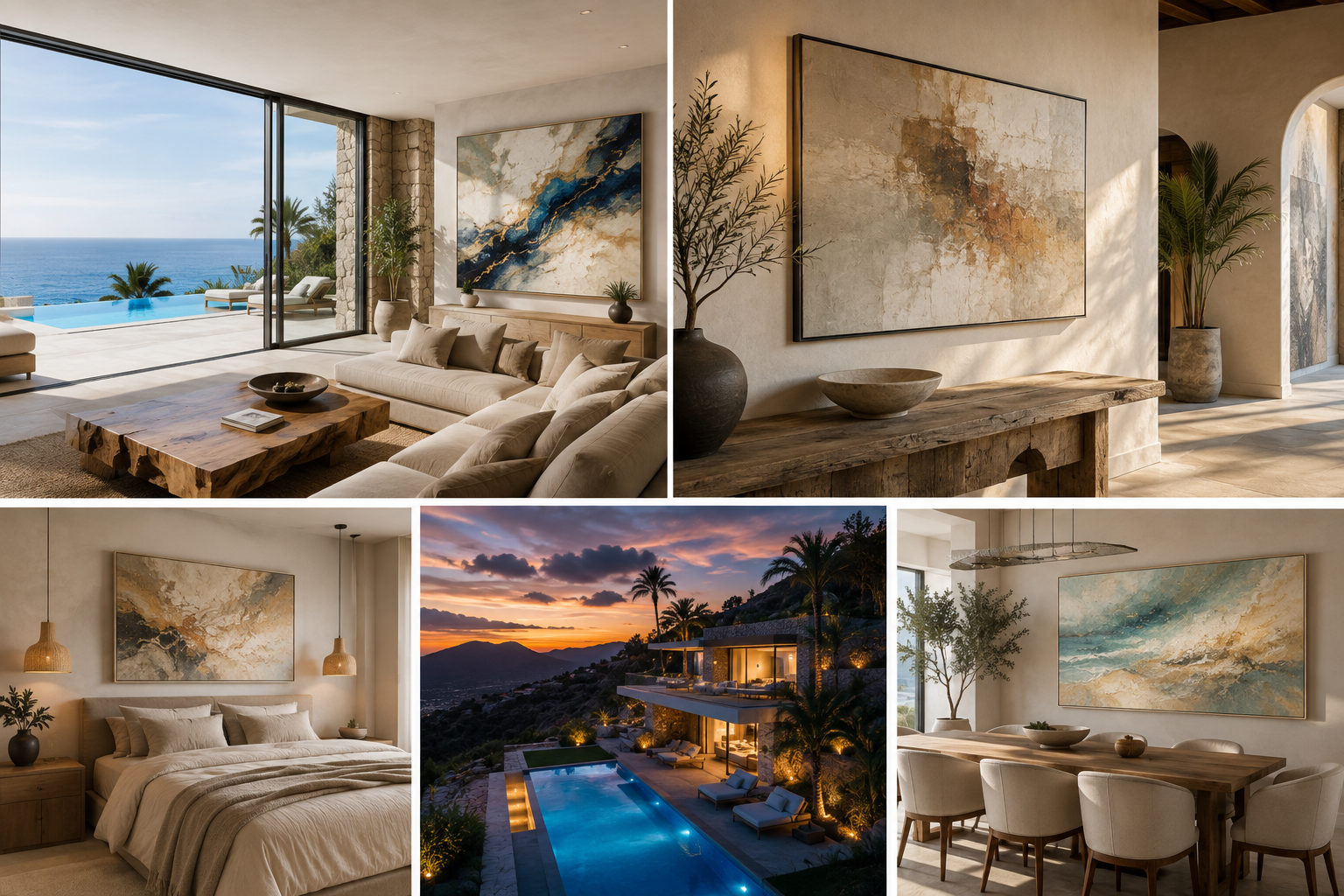 Gran Canaria villa interior with original contemporary art and natural light