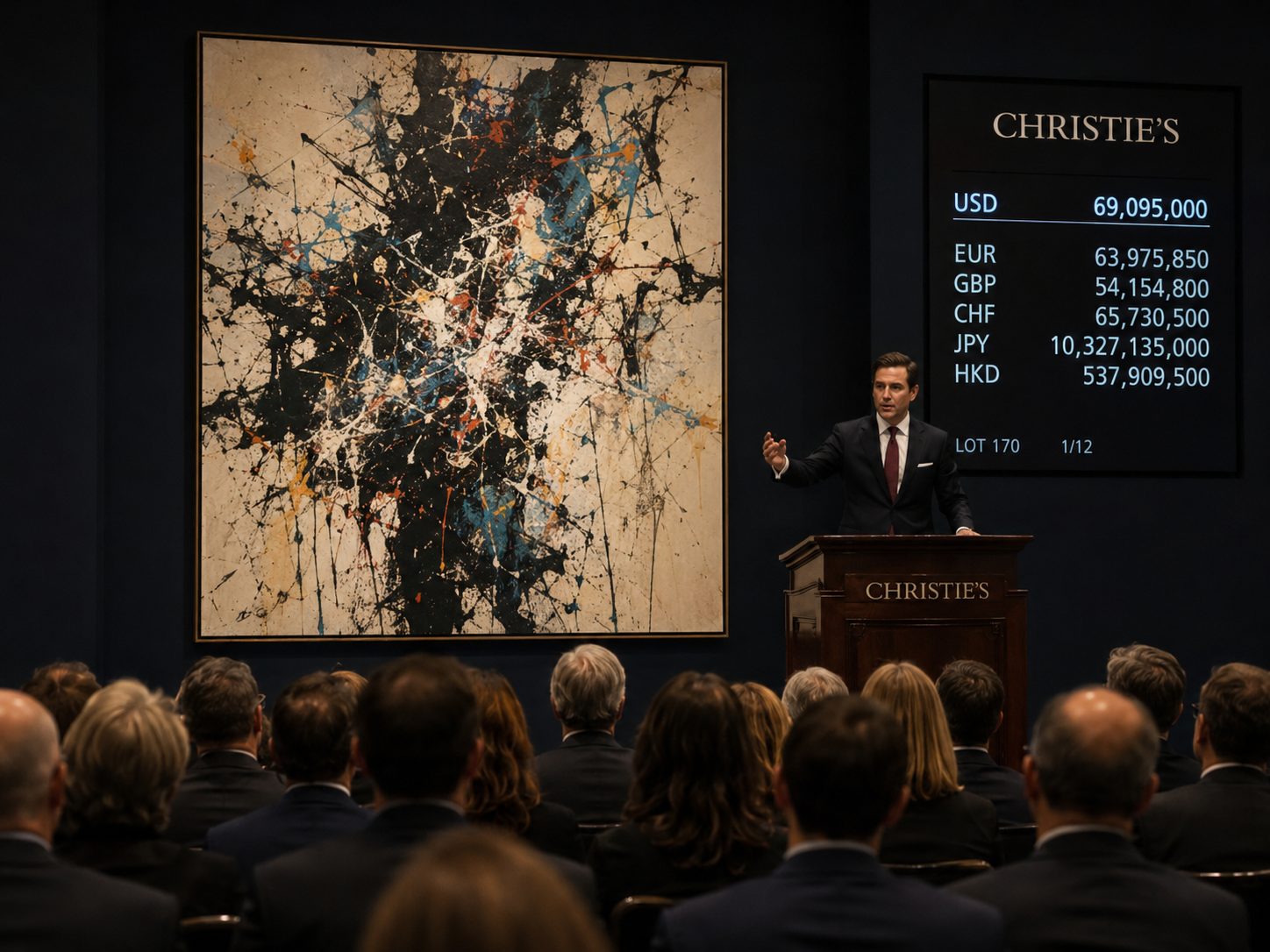 Contemporary art market imagery illustrating how artwork prices are formed