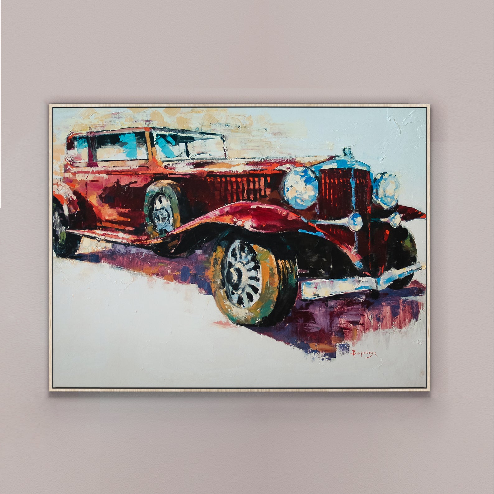 Original painting, Oil on canvas, 70x80cm, Car 123