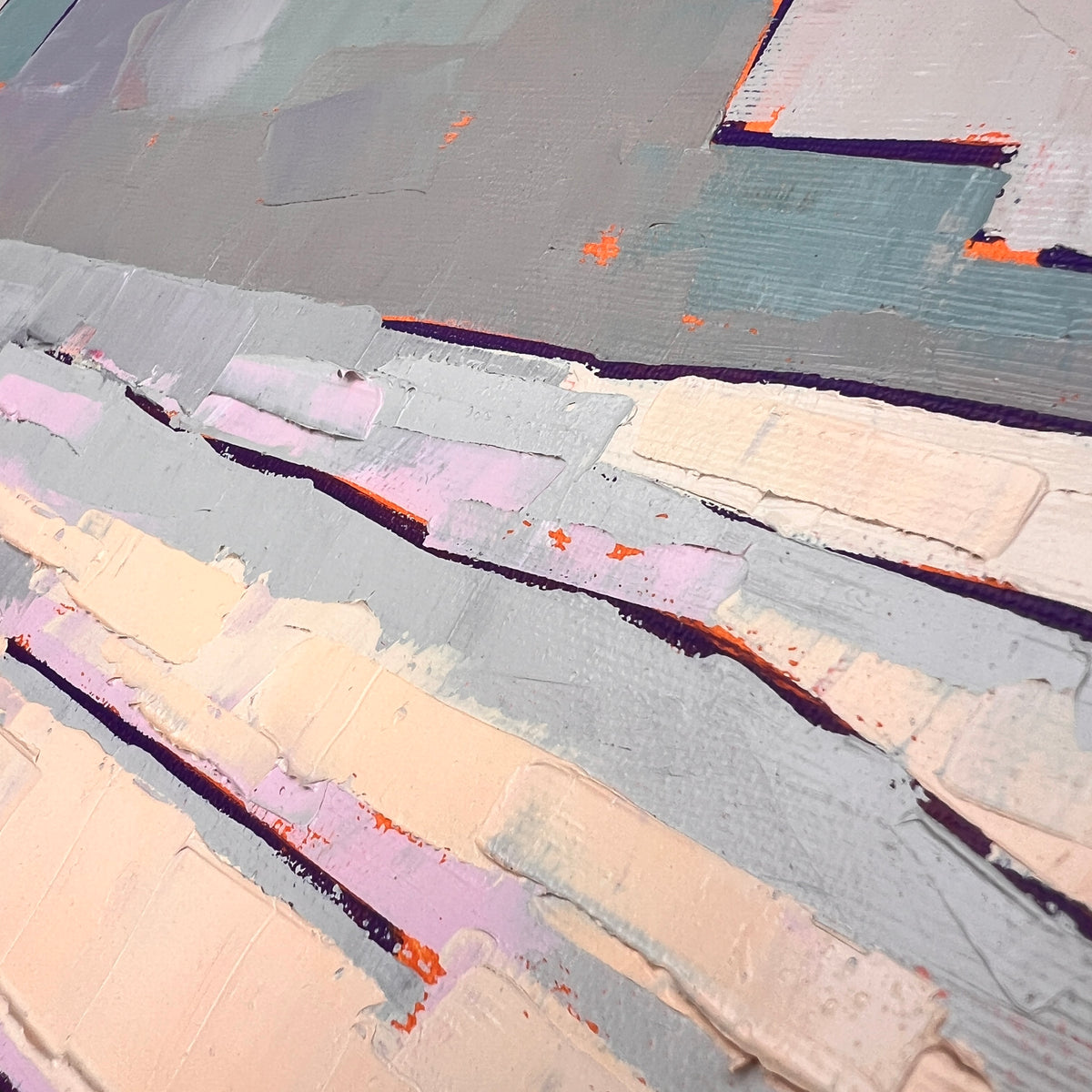 Soft Atlantic Light — pintura original, 40 × 40 cm