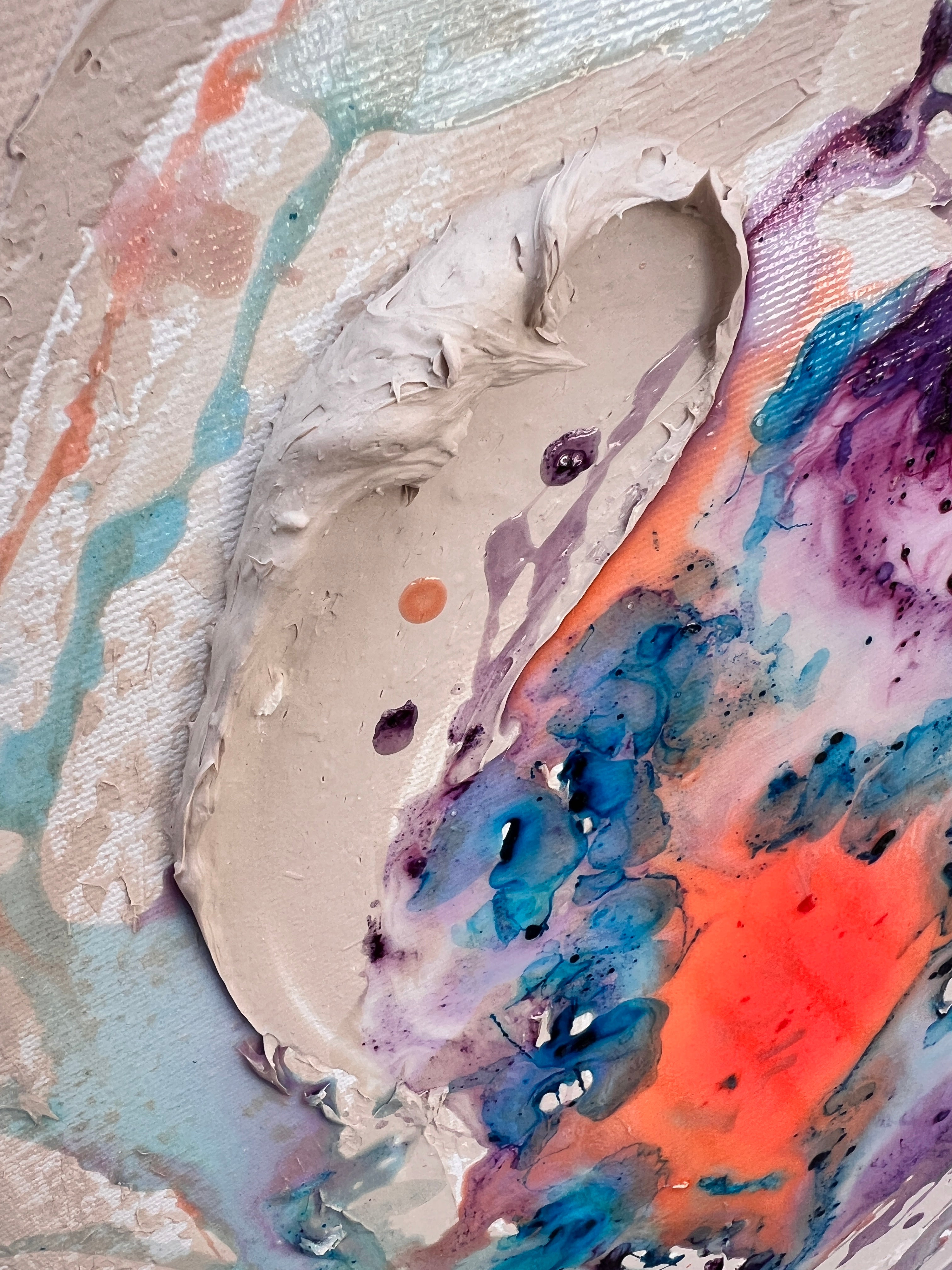 The Quiet Center – Original Textured Pastel Abstract Painting, 73x100cm