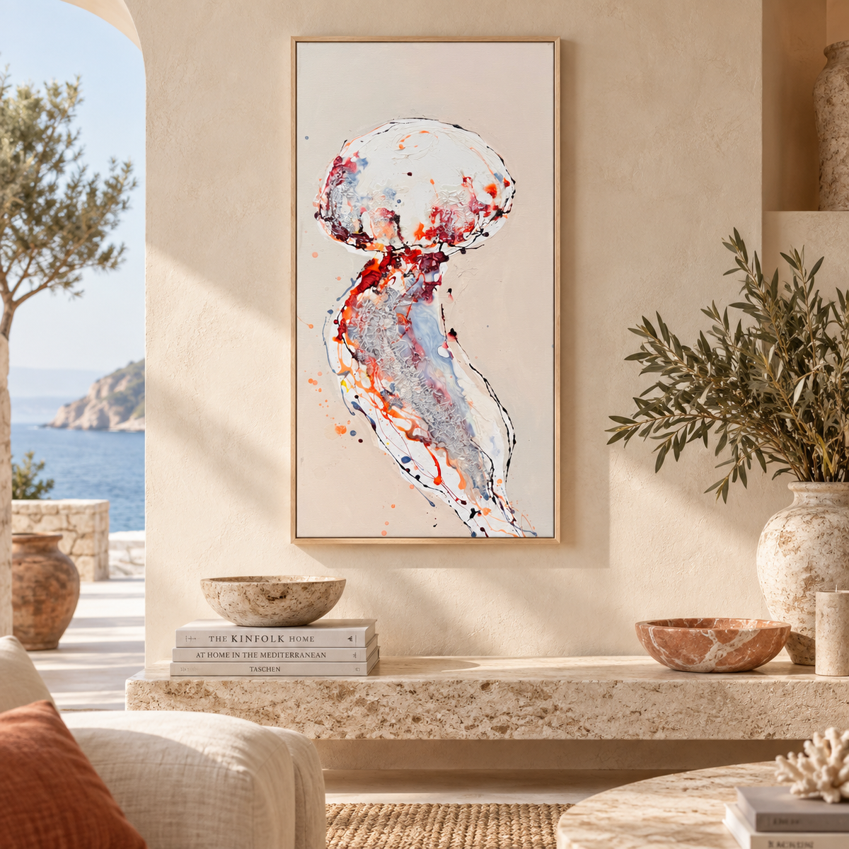 Deep Silence – Moltenism Jellyfish Painting, 40x80cm