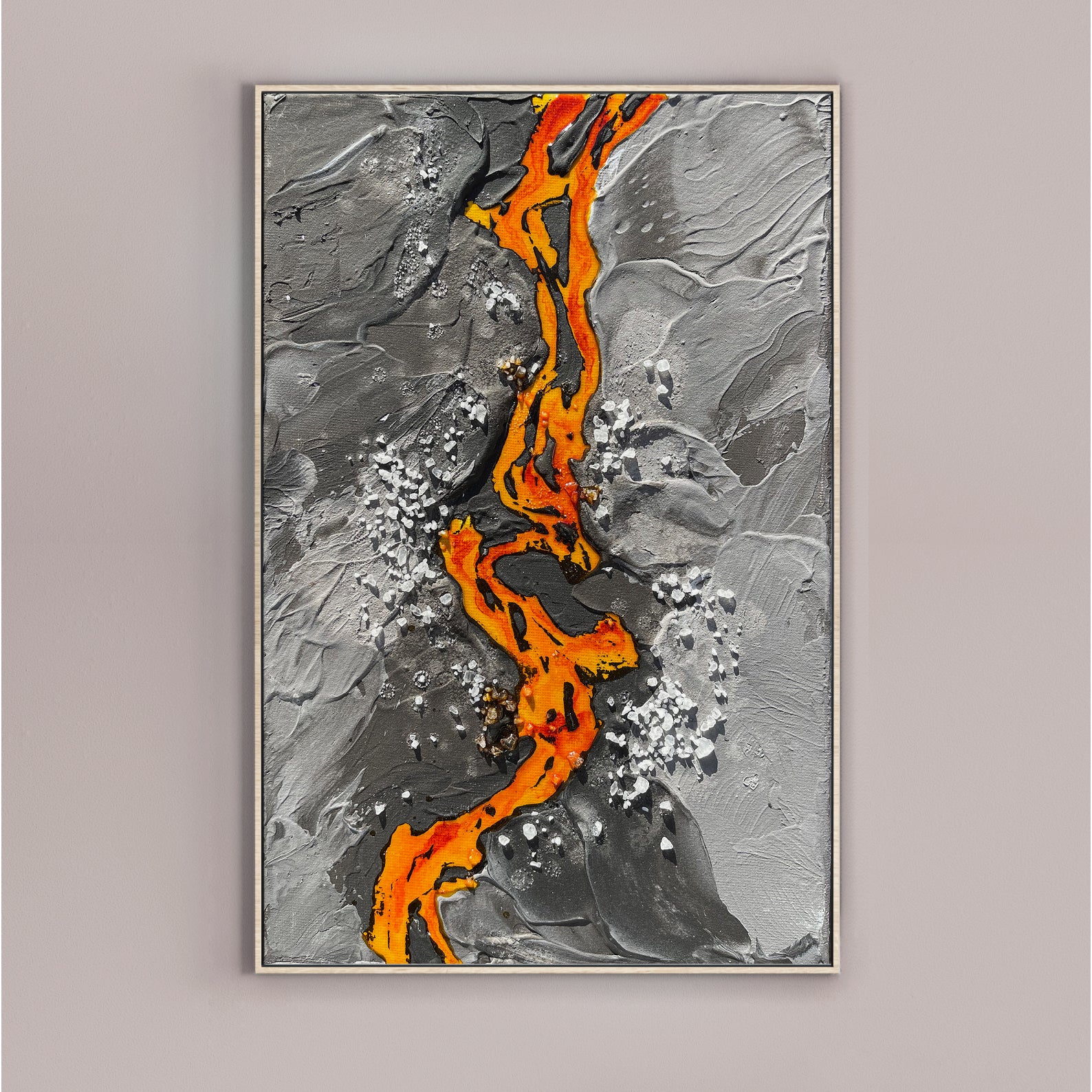 Volcanic Lava painting on Canvas, 20x30cm, canvas, moltenism