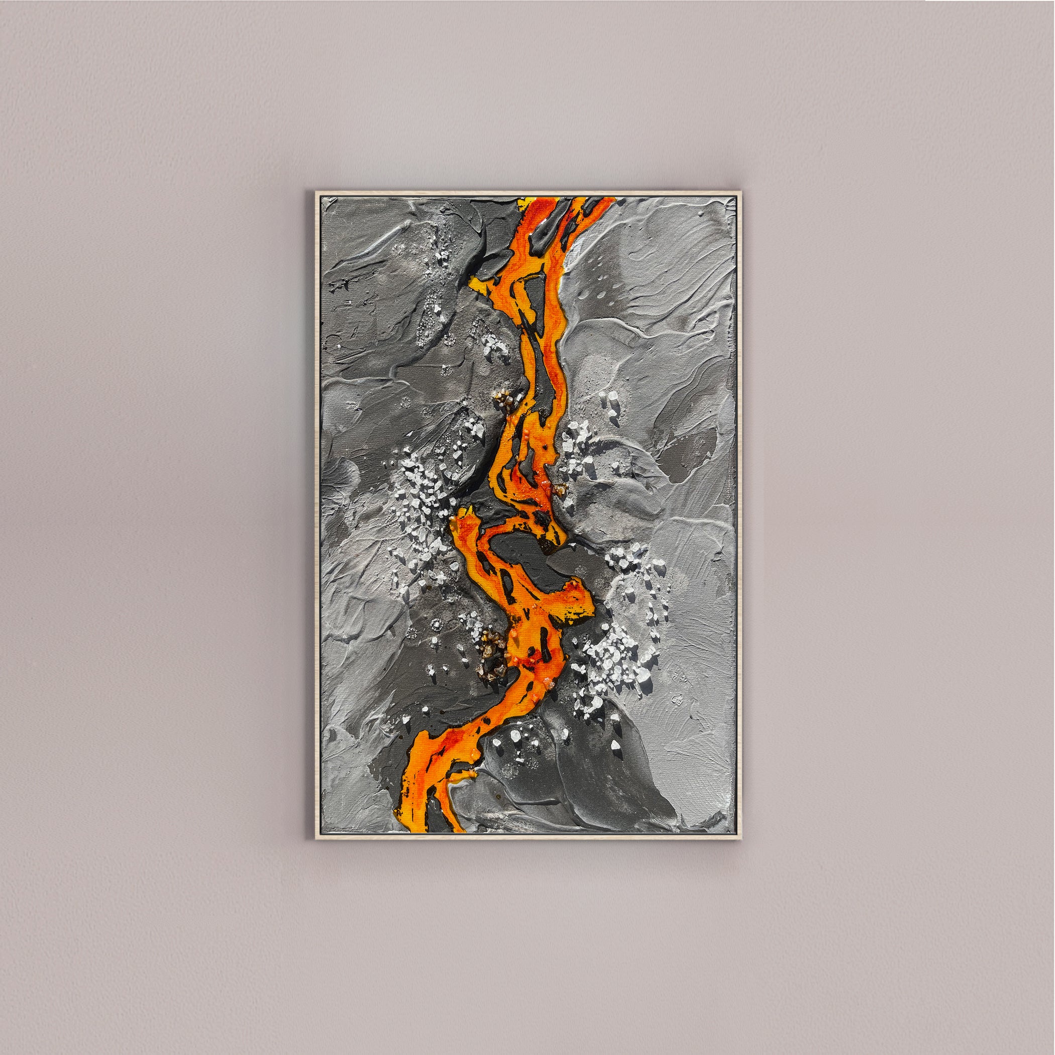 Volcanic Lava painting on Canvas, 20x30cm, canvas, moltenism