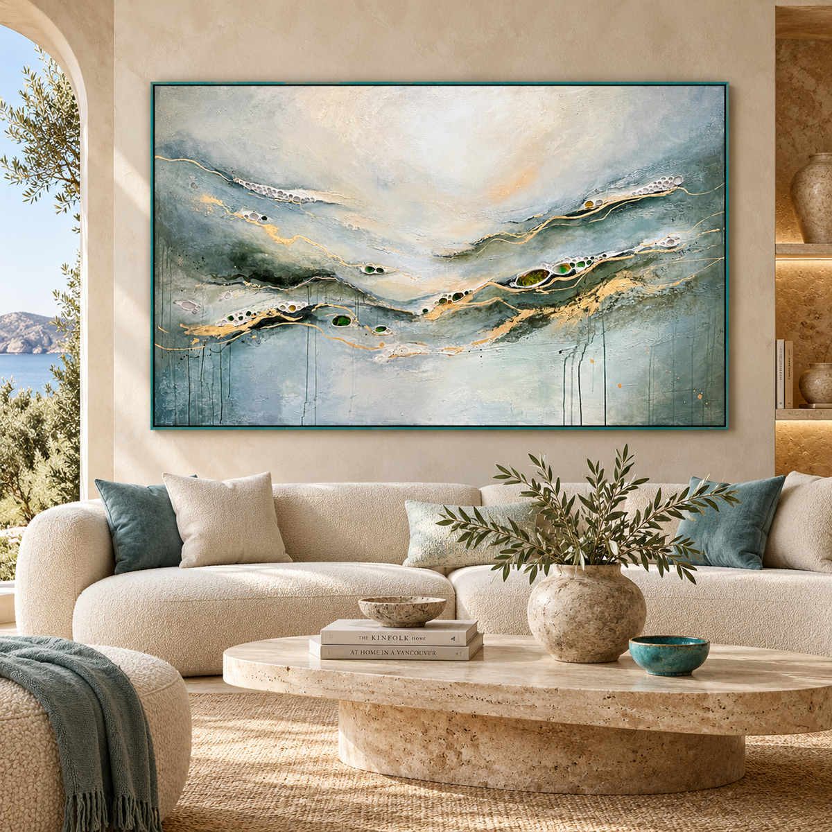 Aurum Horizon – Moltenism Abstract Painting, 120х200cm