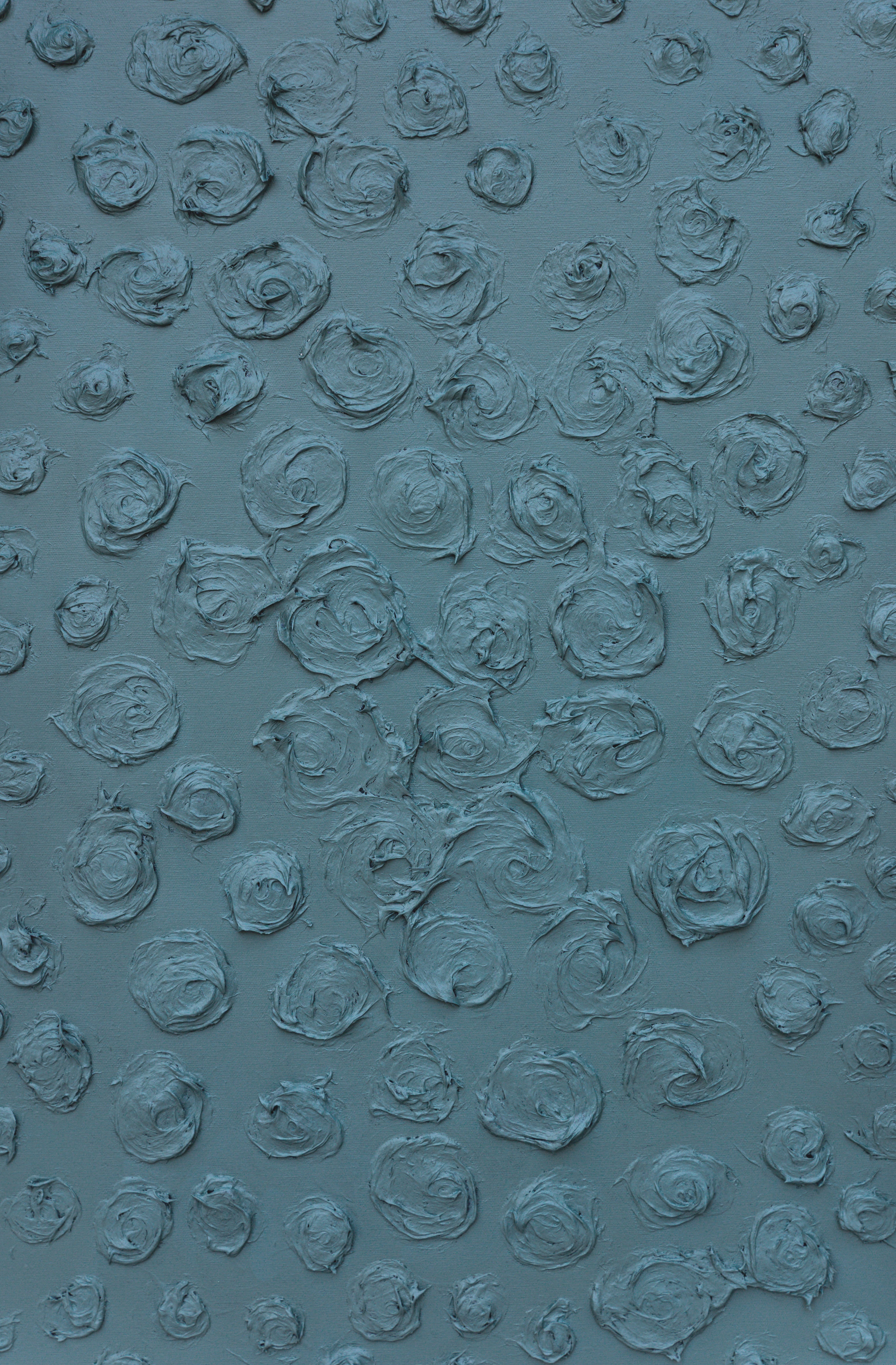 Moss Green Abstract Rose Painting, Textured Floral Wall Art, 60x90cm, MO66