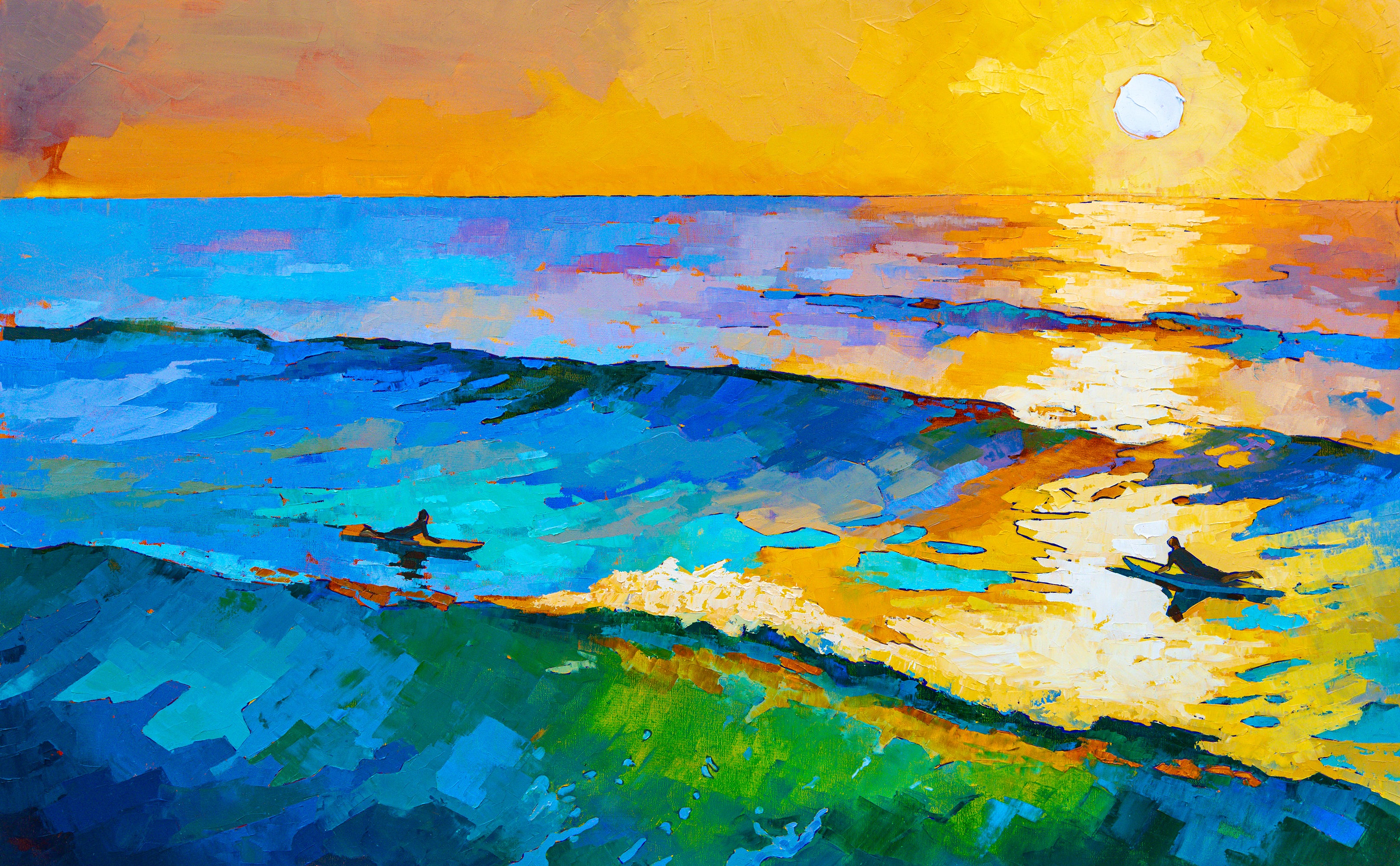 Surf art oil painting, 160x100cm, Las Canteras 157