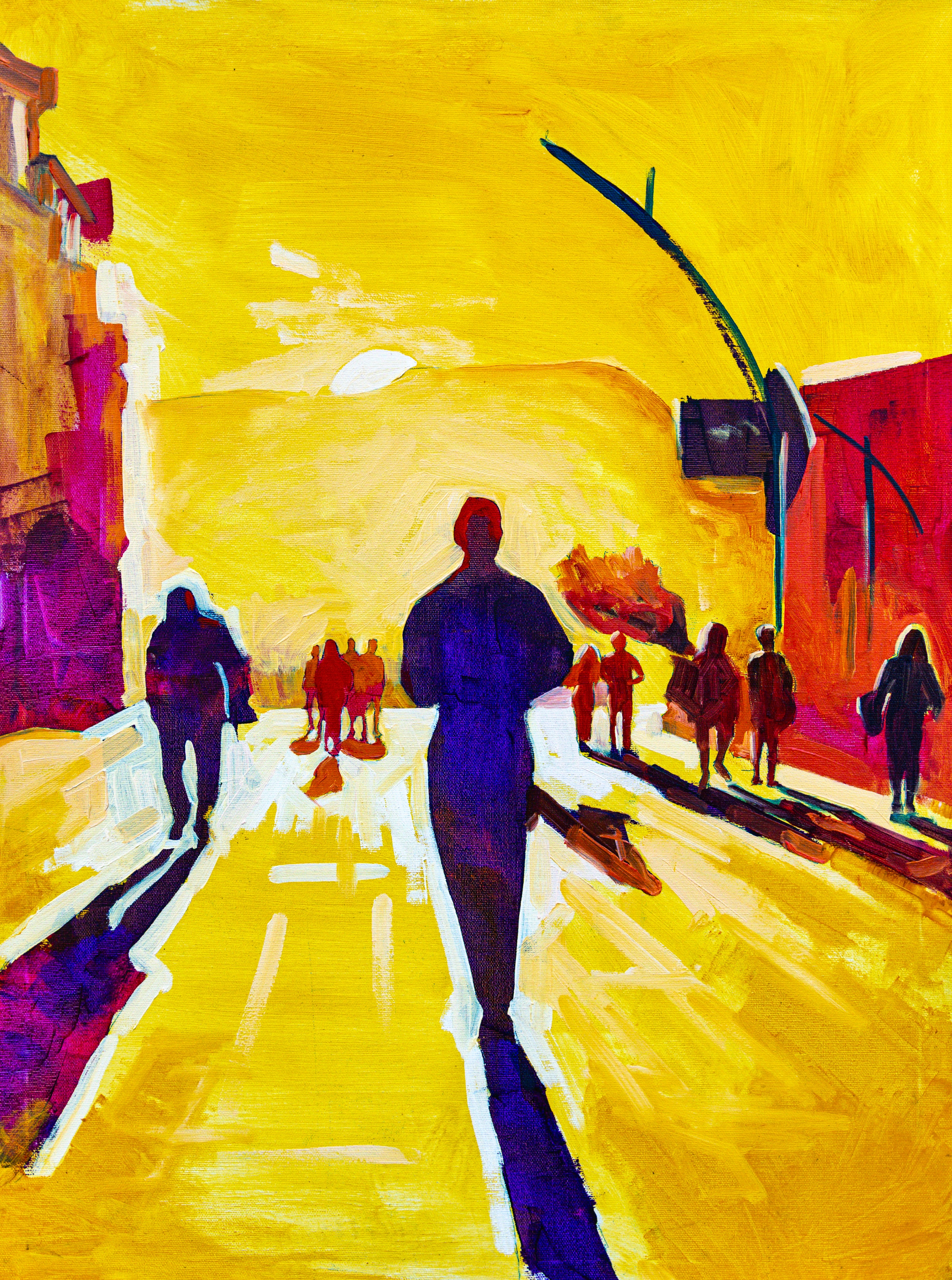 Las Canteras Calima Sunset Painting | Canary Islands Expressionist Seascape Art, 60x80cm
