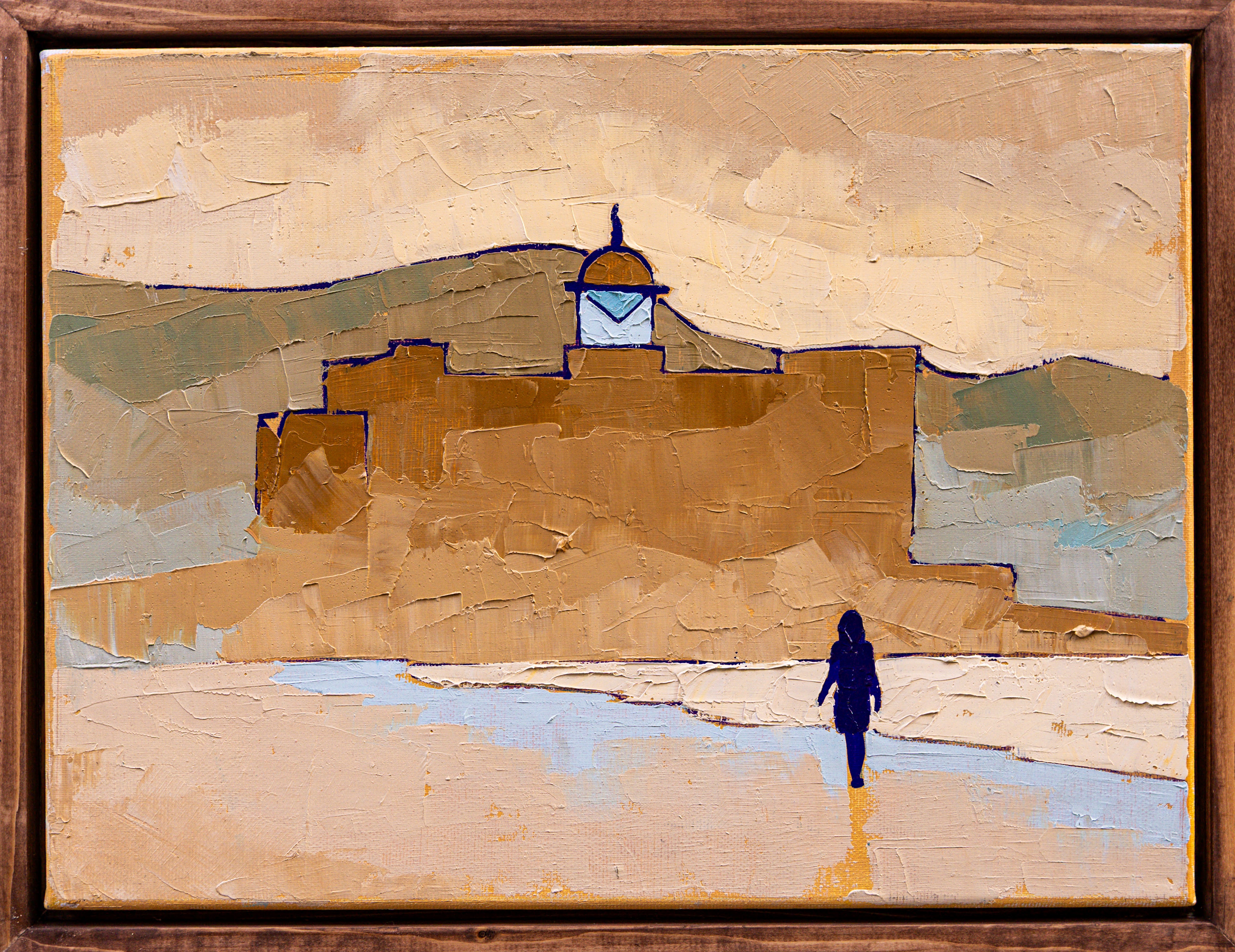 Canary Islands Landscape Painting | Alfredo Kraus Auditorium Expressionism Art, 30x40cm
