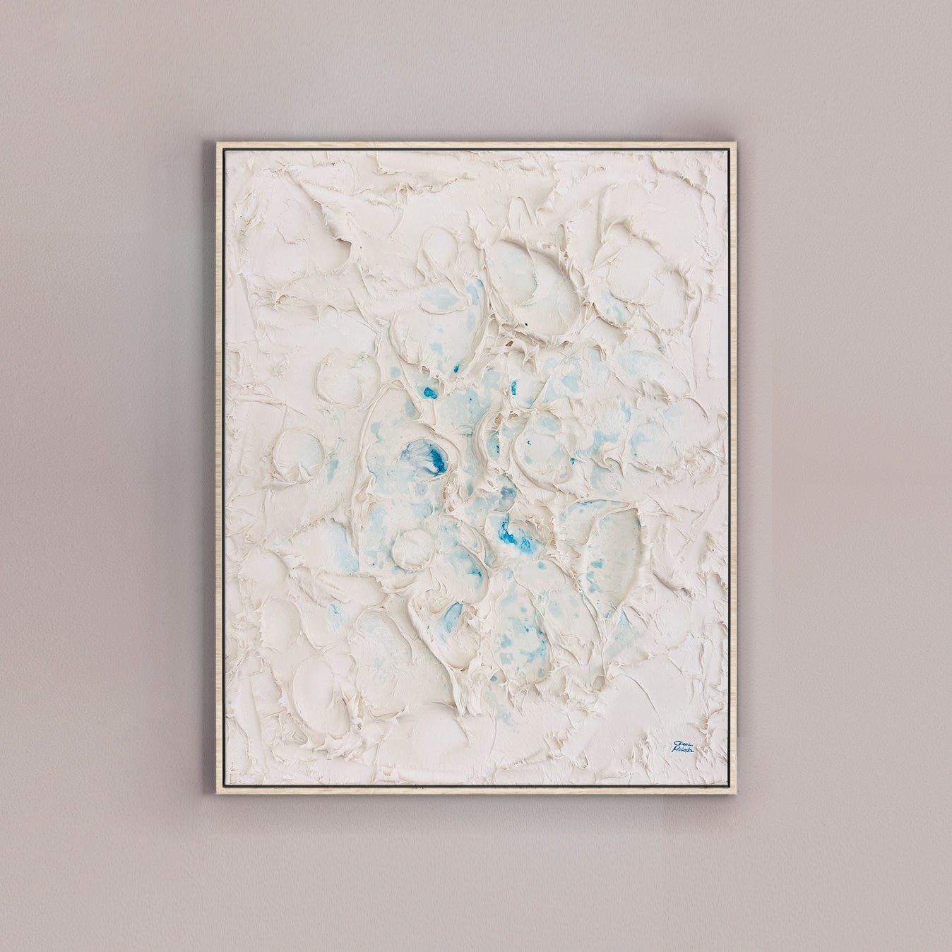 "White Peaks, Blue Lakes" Original painting on Canvas, 50x60 cm, Moltenism