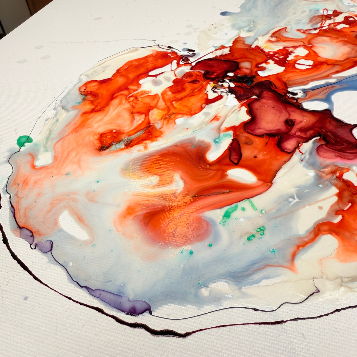 Ocean Introvert – Moltenism Abstract Painting, 40x80cm