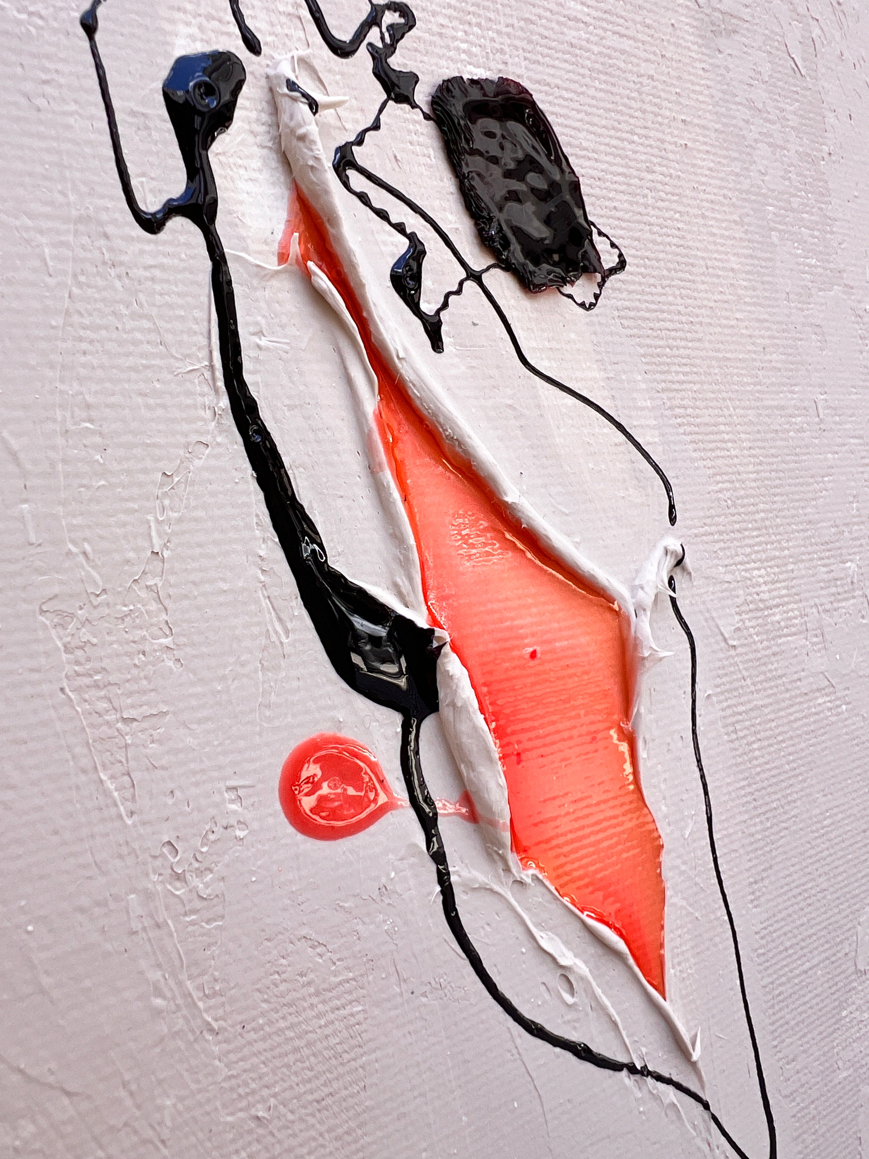 Carried by the Current – Original Flowing Abstract Figure Painting, 73x100cm