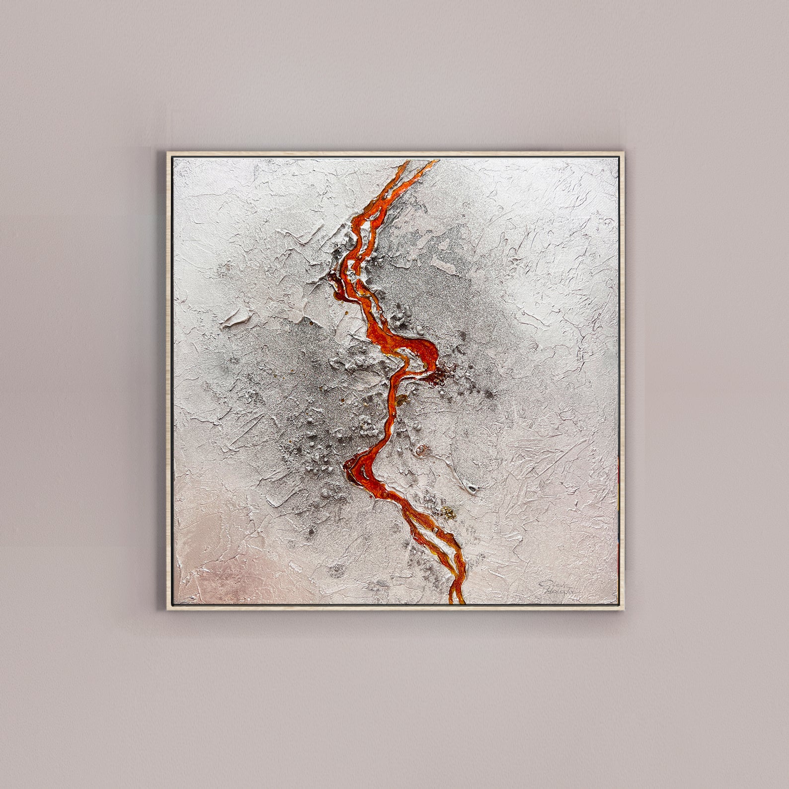 Volcanic Lava painting on Canvas, 30x30cm, canvas, moltenism