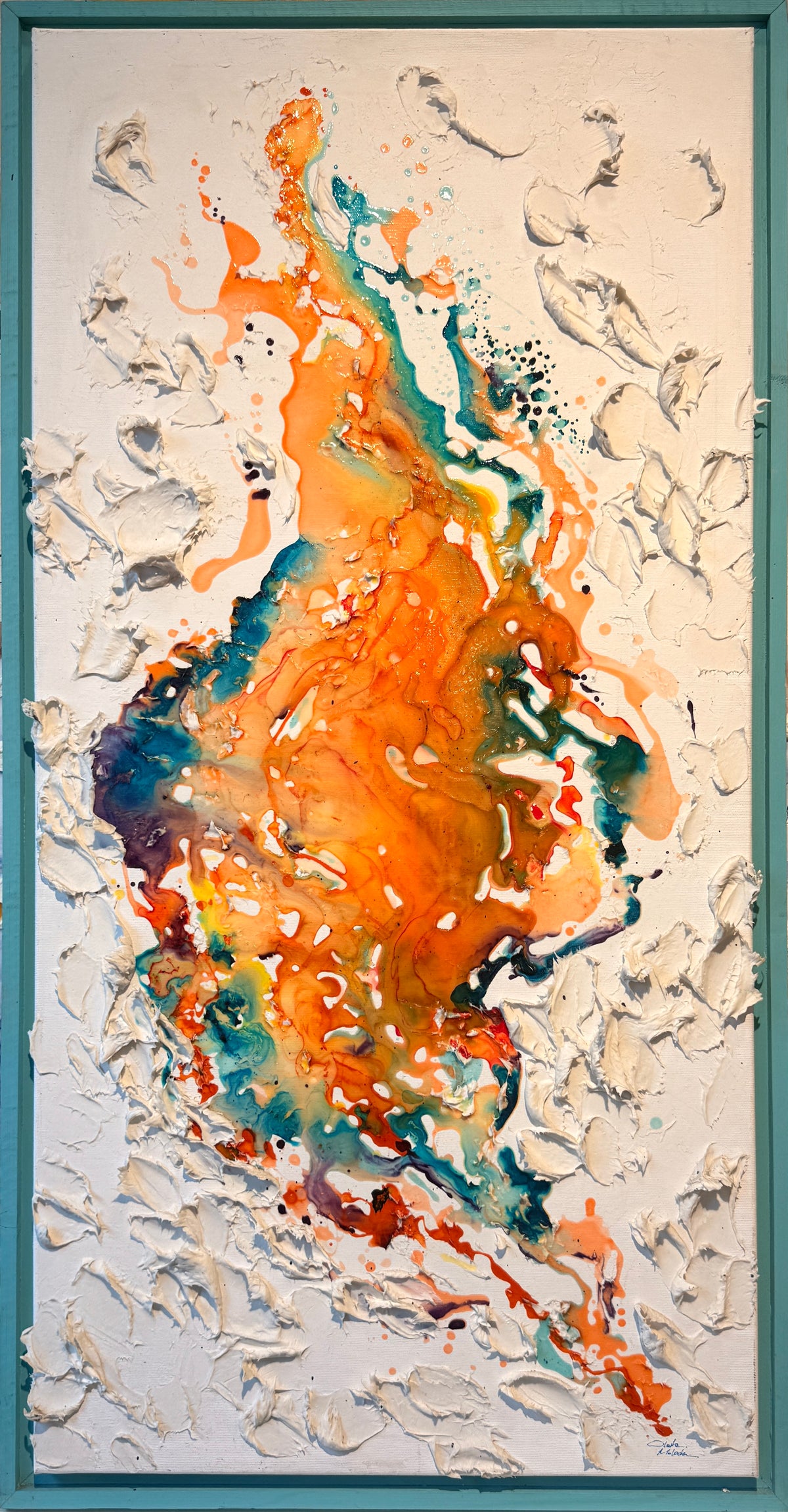Molten Bloom – Original Moltenism Painting, 50 × 100 cm