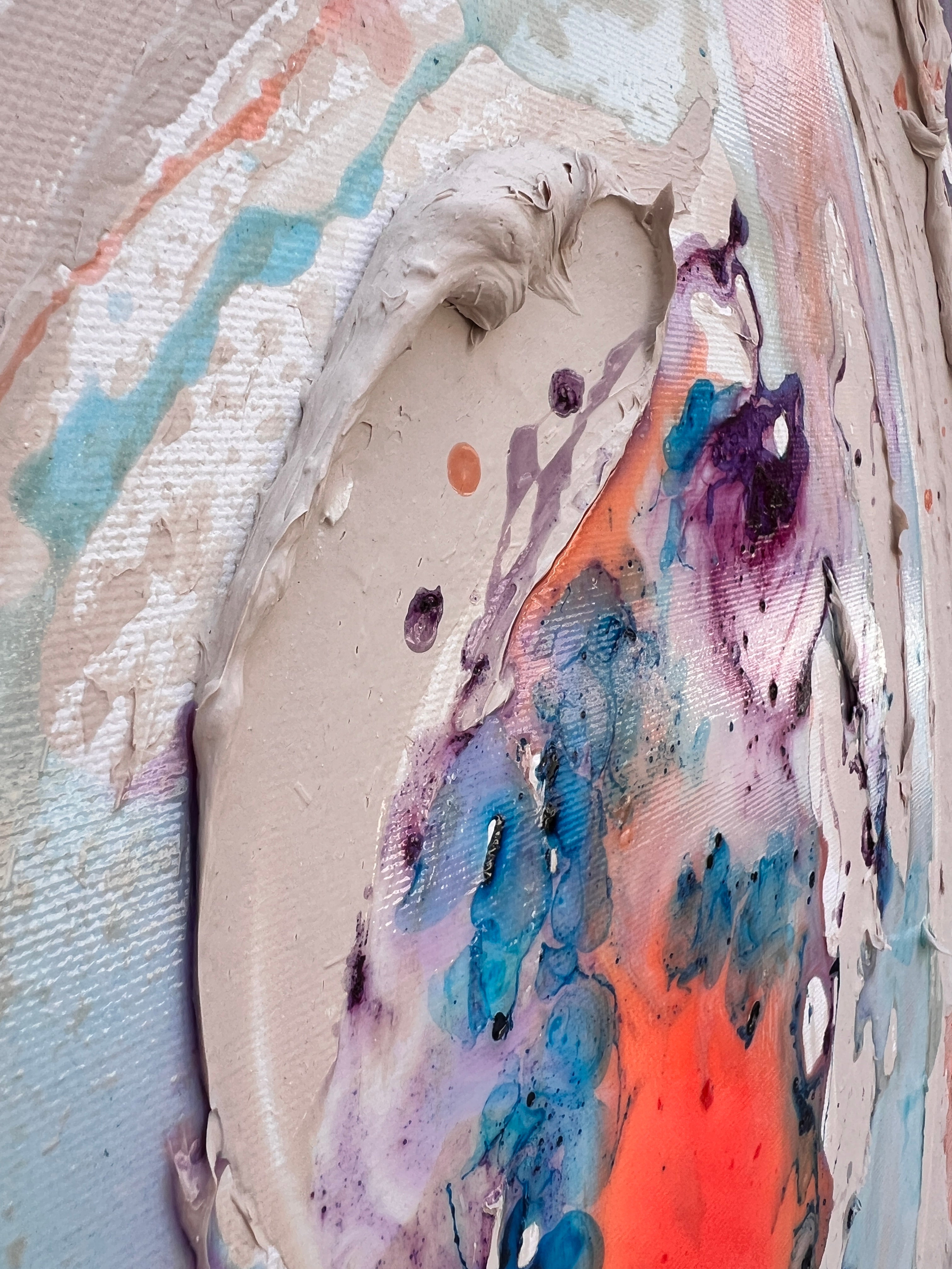 The Quiet Center – Original Textured Pastel Abstract Painting, 73x100cm