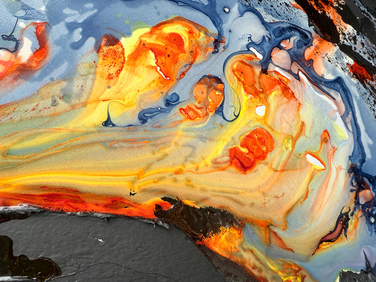 Molten Volcano – Large Abstract Statement Artwork, 100x160cm