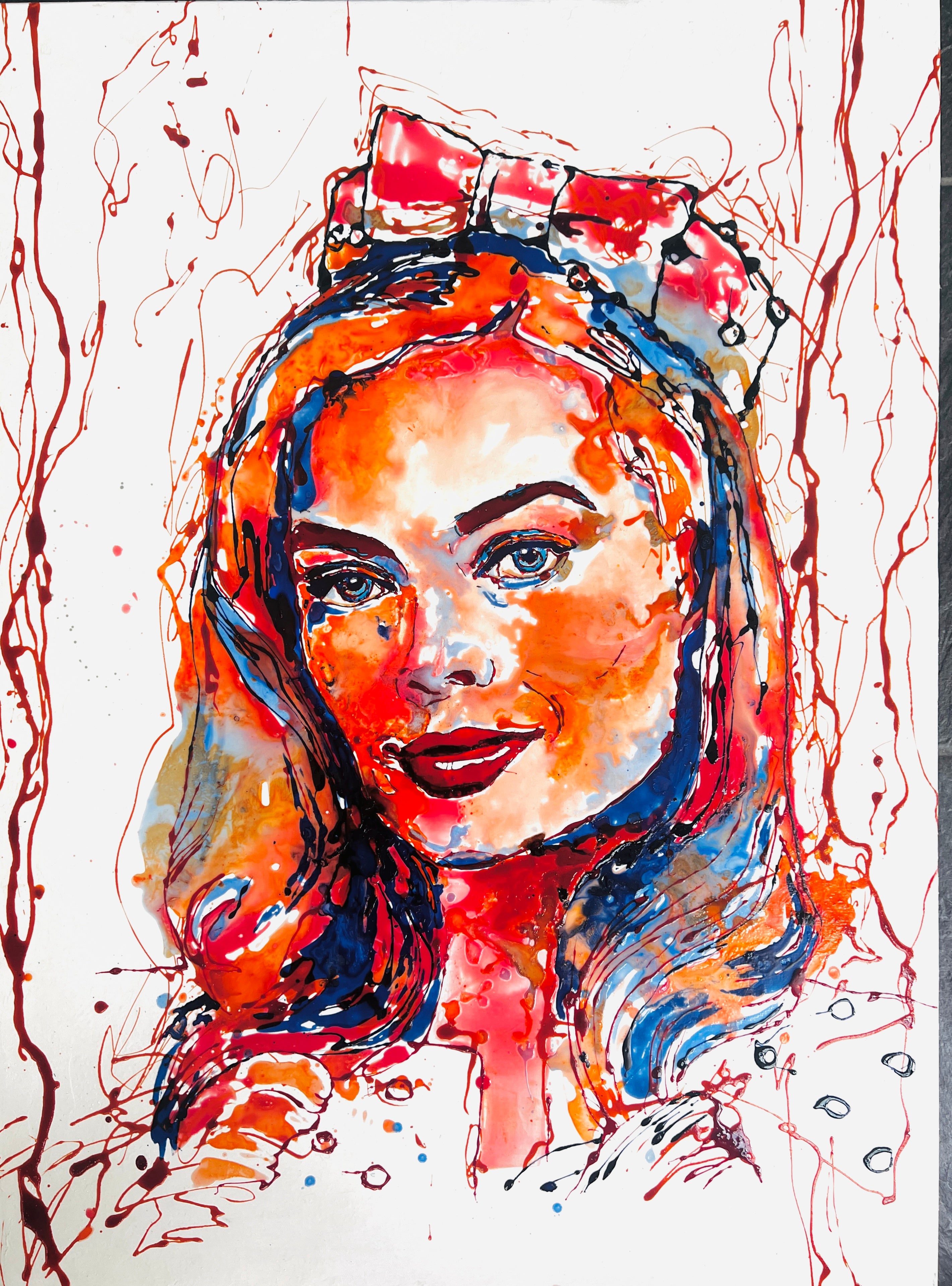 Margot Robbie, Barbie, Originalgemälde, 100x73cm, Moltenismus