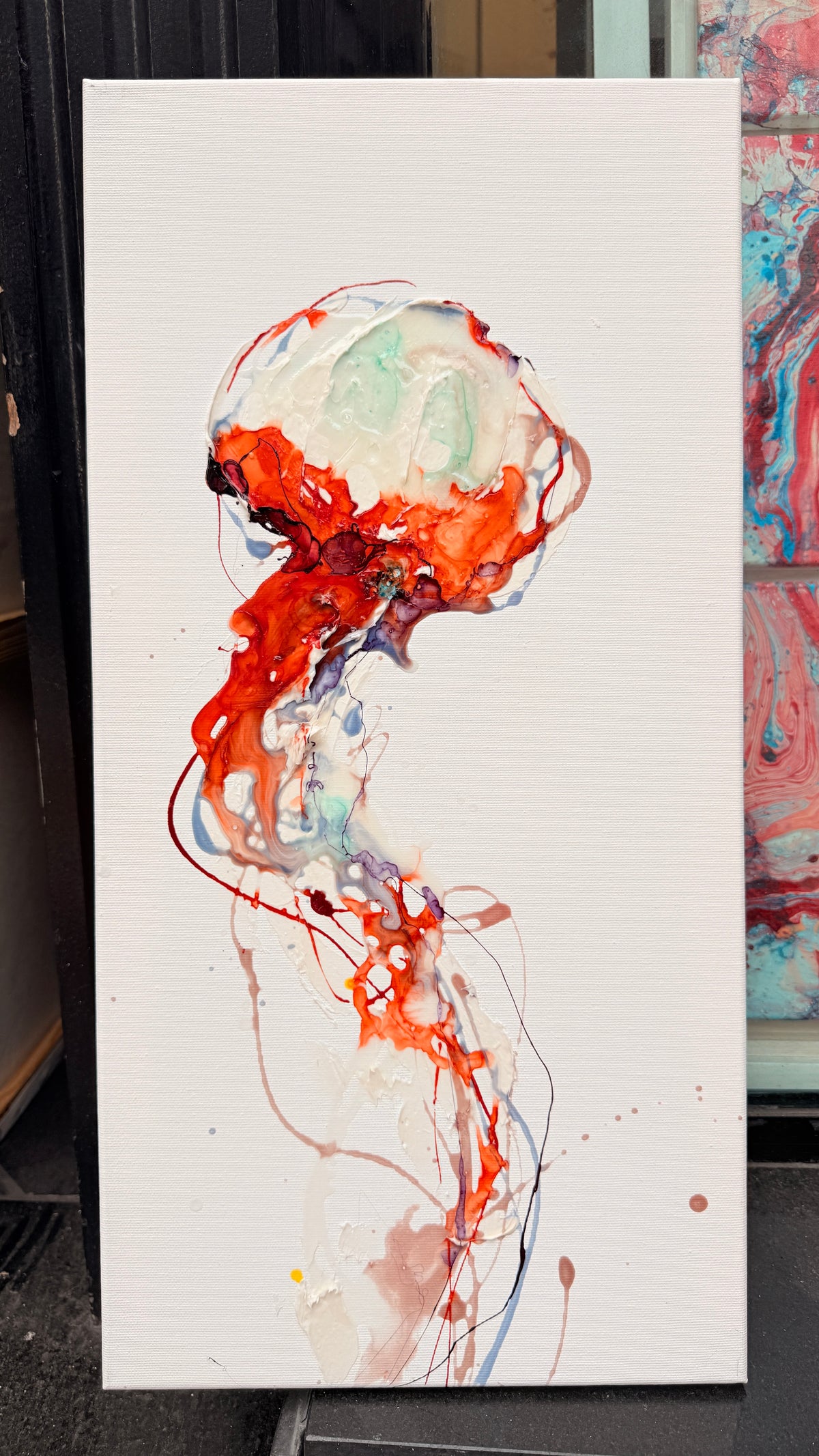 Quiet Current – Jellyfish Moltenism Art, 30x60cm