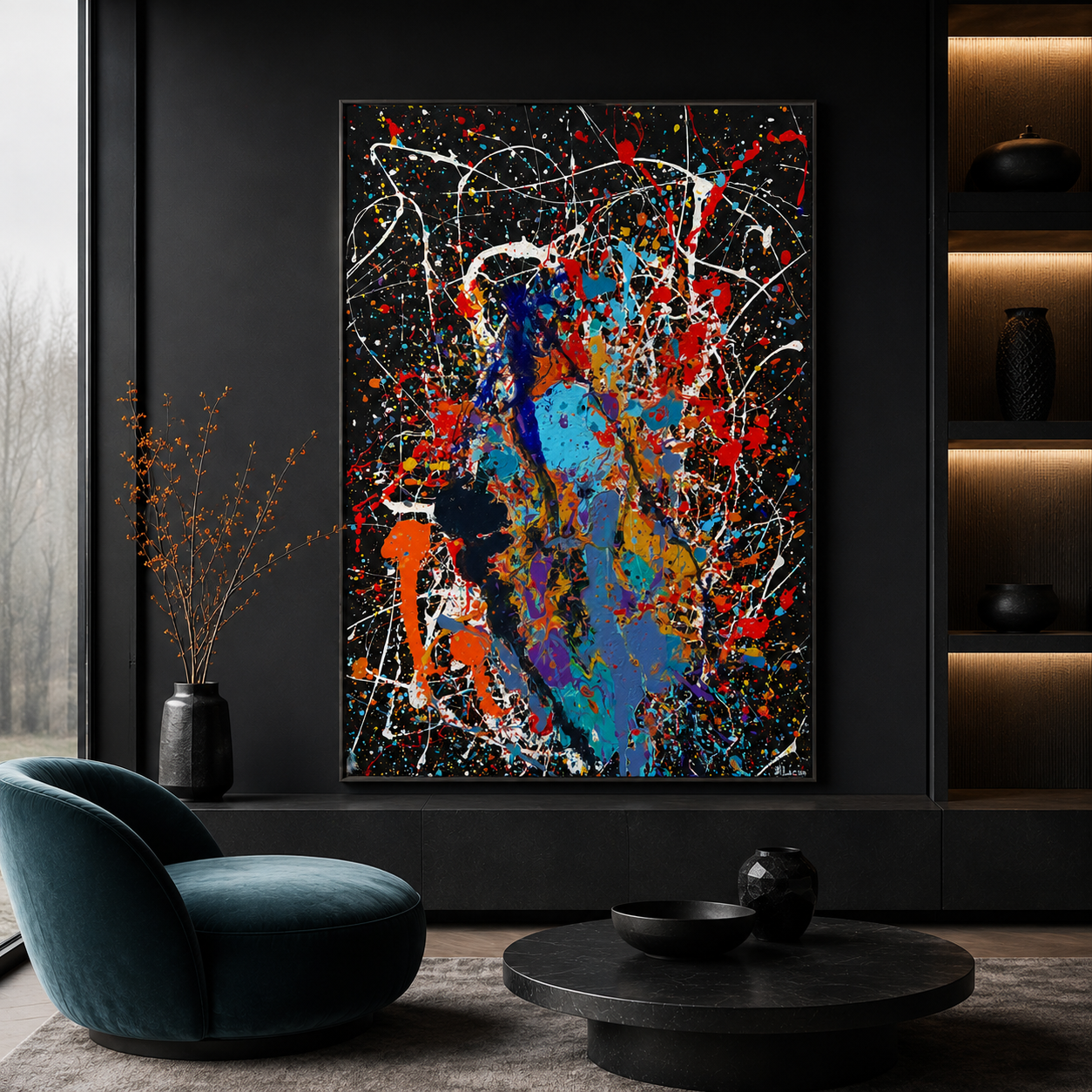 Cosmic Pulse, Contemporary Abstract Painting on Canvas, 80x120cm