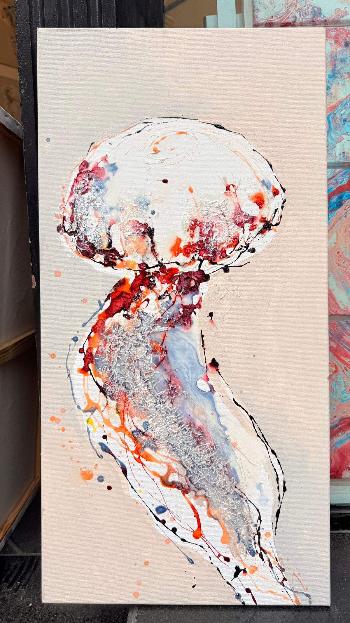 Deep Silence – Moltenism Jellyfish Painting, 40x80cm