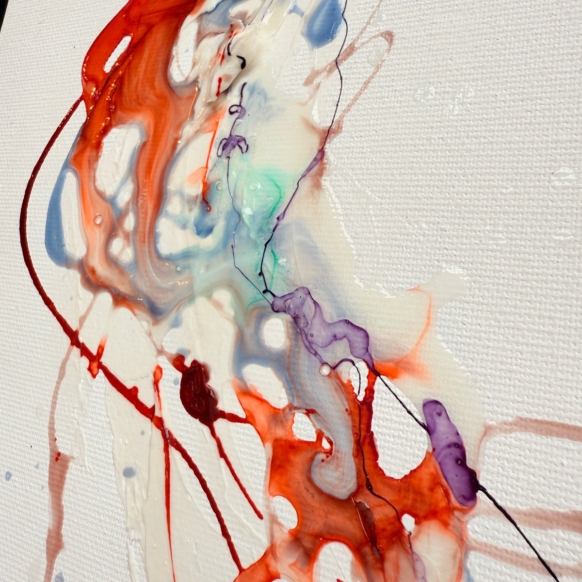 Quiet Current — pintura Moltenism original, 30 × 60 cm