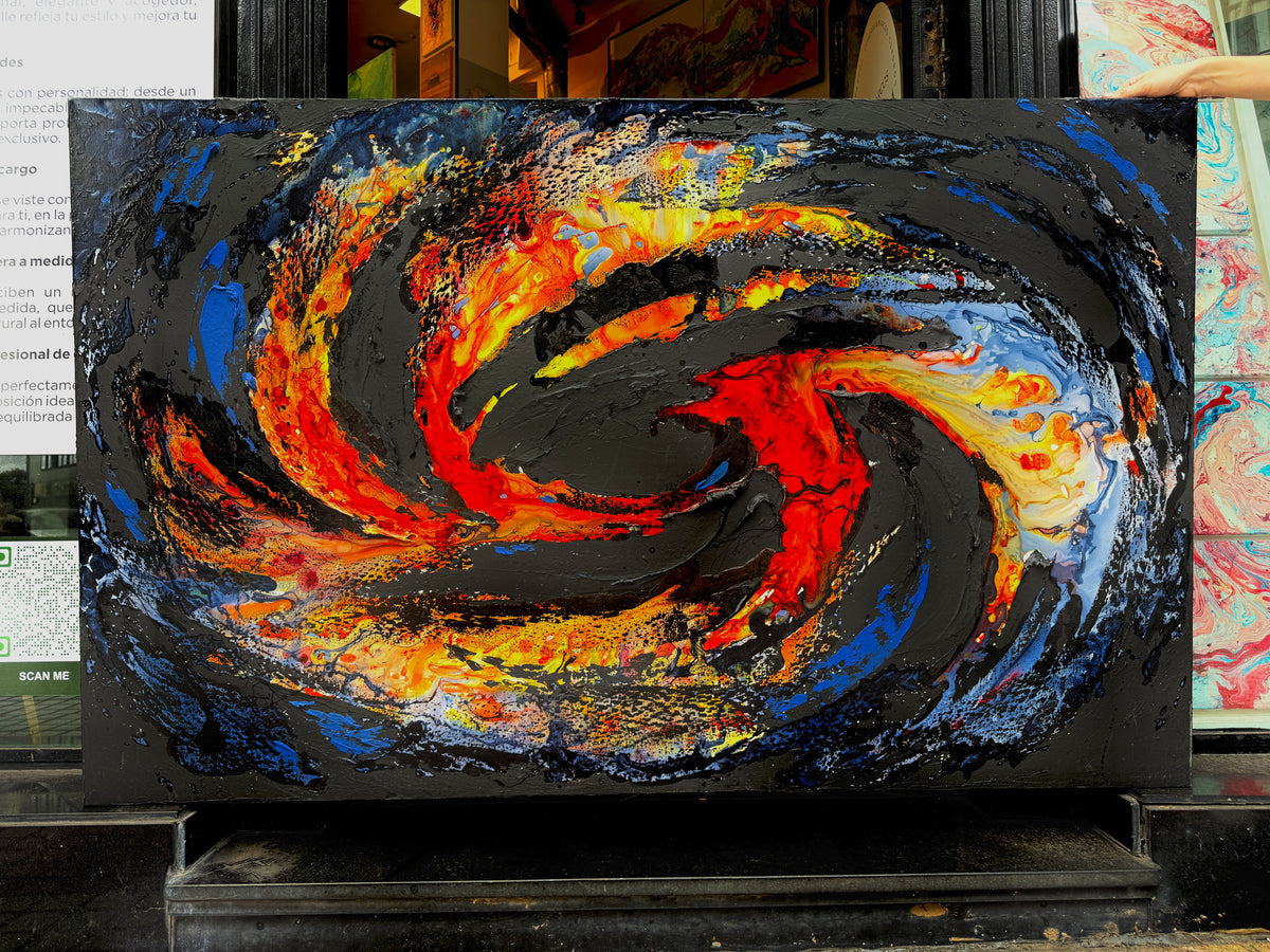 Molten Volcano – Large Abstract Statement Artwork, 100x160cm
