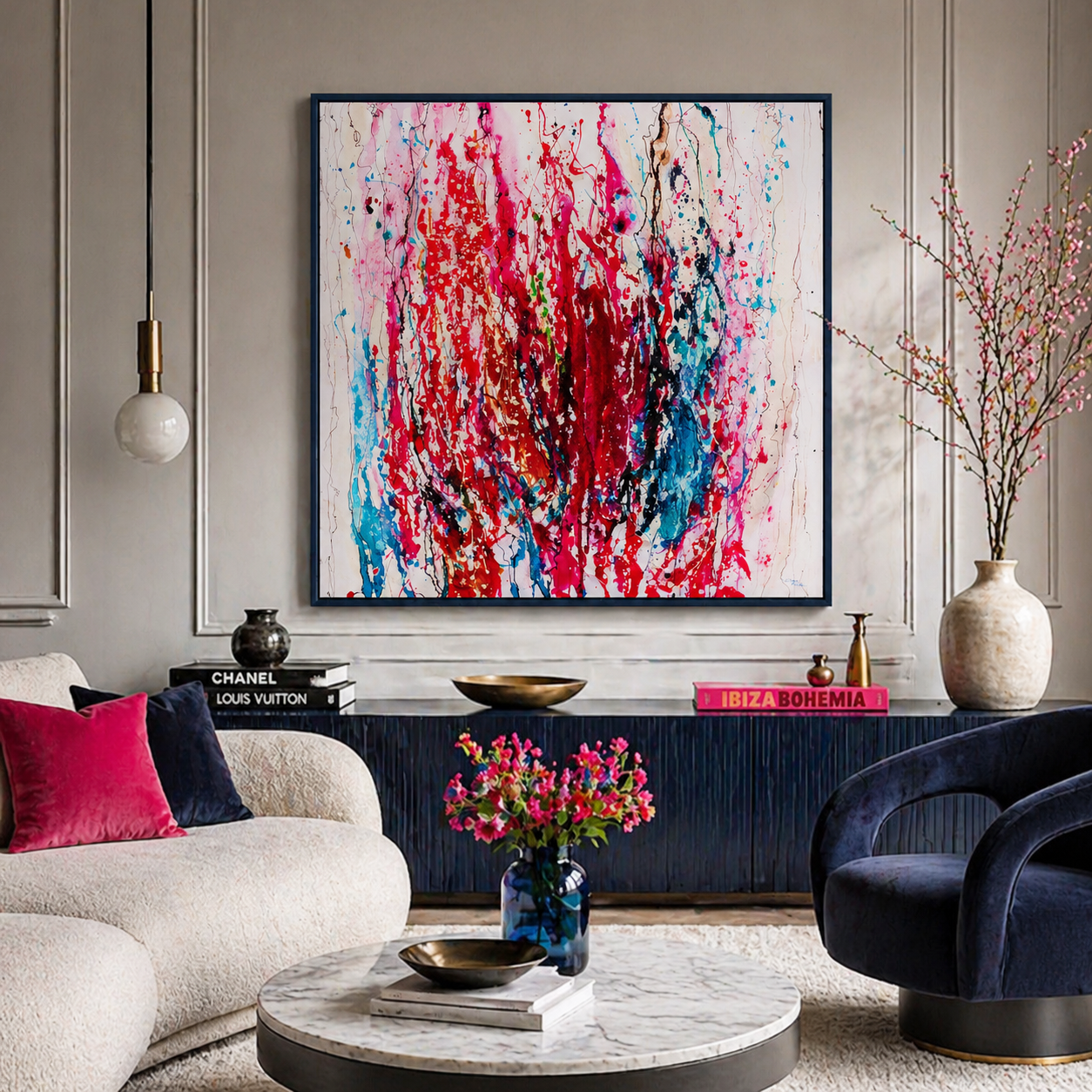 Moltenism, Modern Abstract Canvas Painting, 90x90cm, MO18