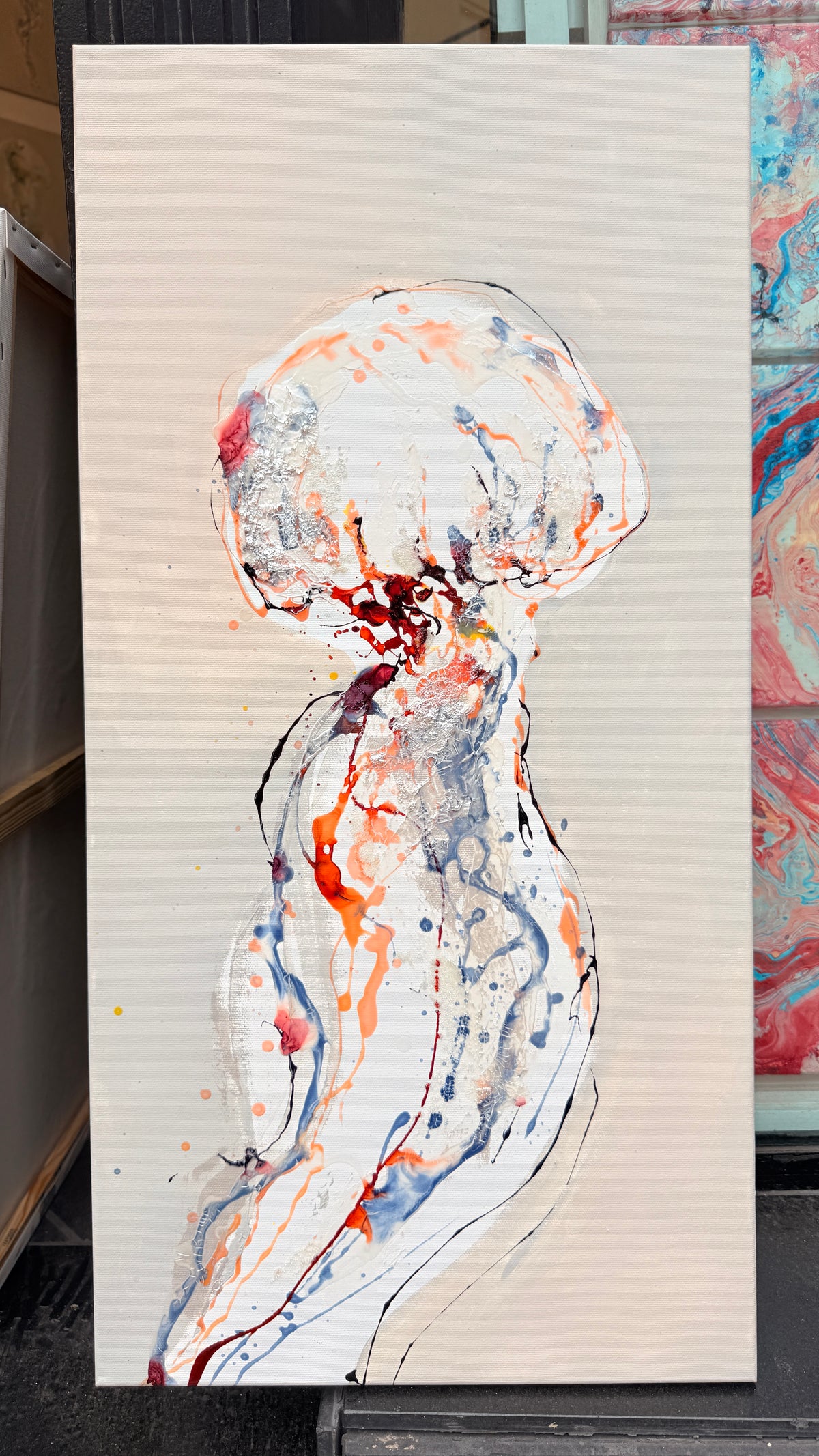 Introverts VI – Large Jellyfish Moltenism Painting, 40x80cm