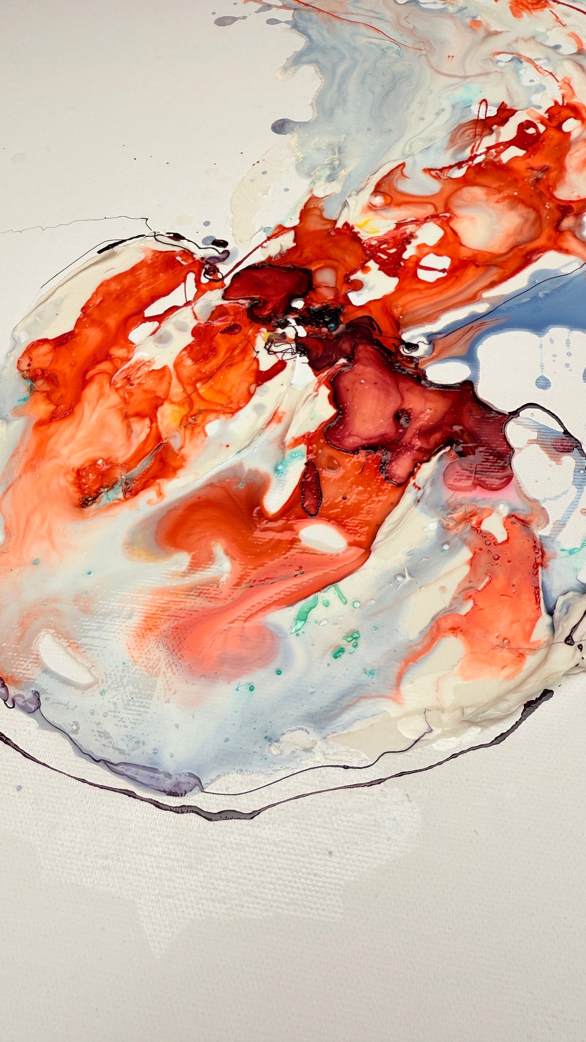Ocean Introvert – Moltenism Abstract Painting, 40x80cm
