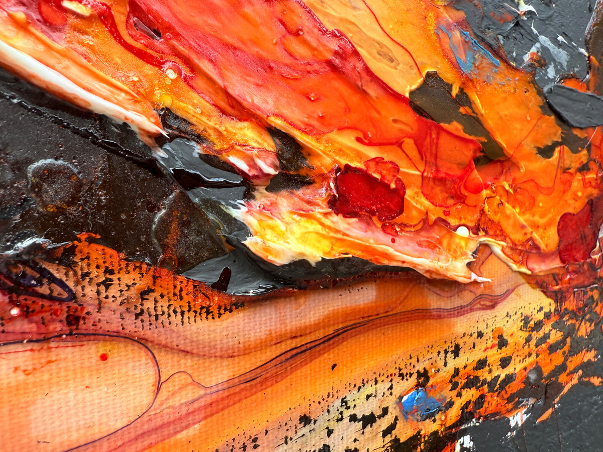 Molten Volcano – Large Abstract Statement Artwork, 100x160cm