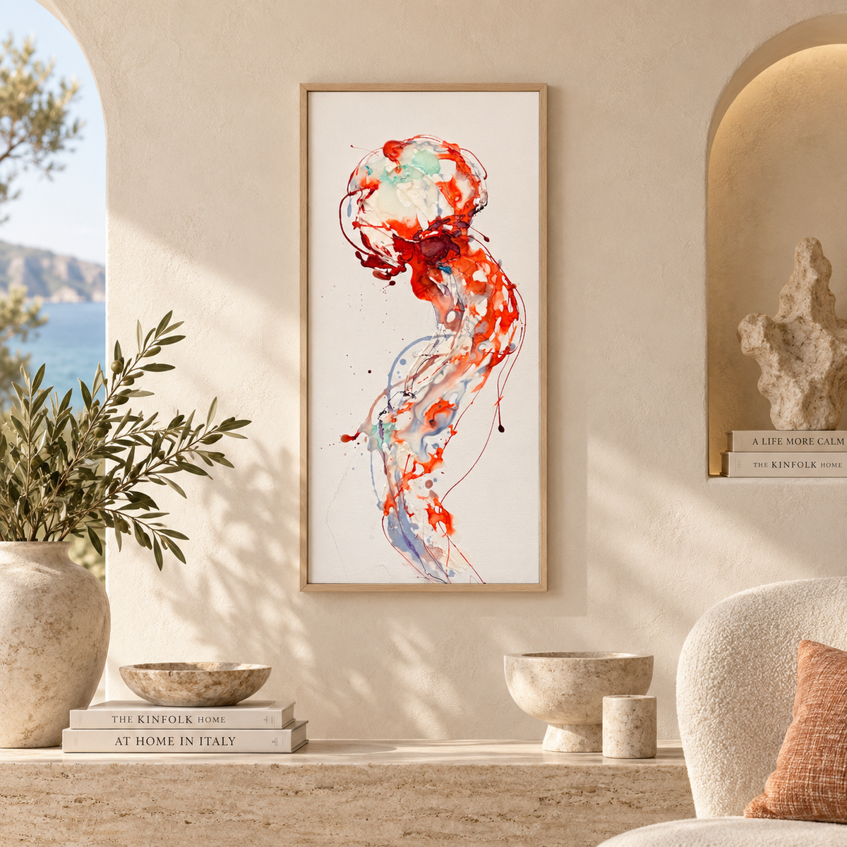 Transparent Thoughts – Moltenism Abstract Painting, 30x60cm