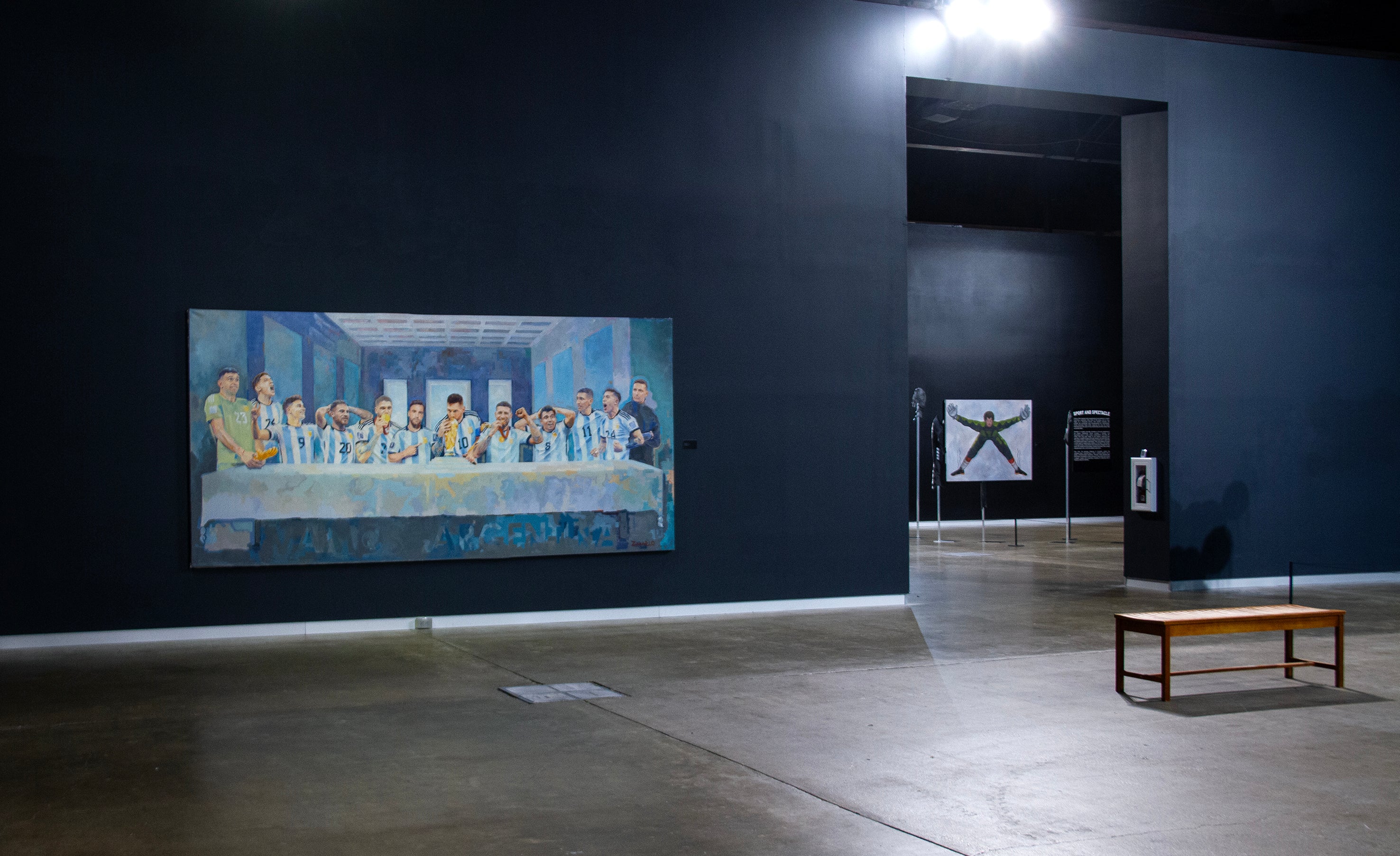 Triumph of the Dream: Leo Messi artwork, 400 x 200cm, oil on canvas