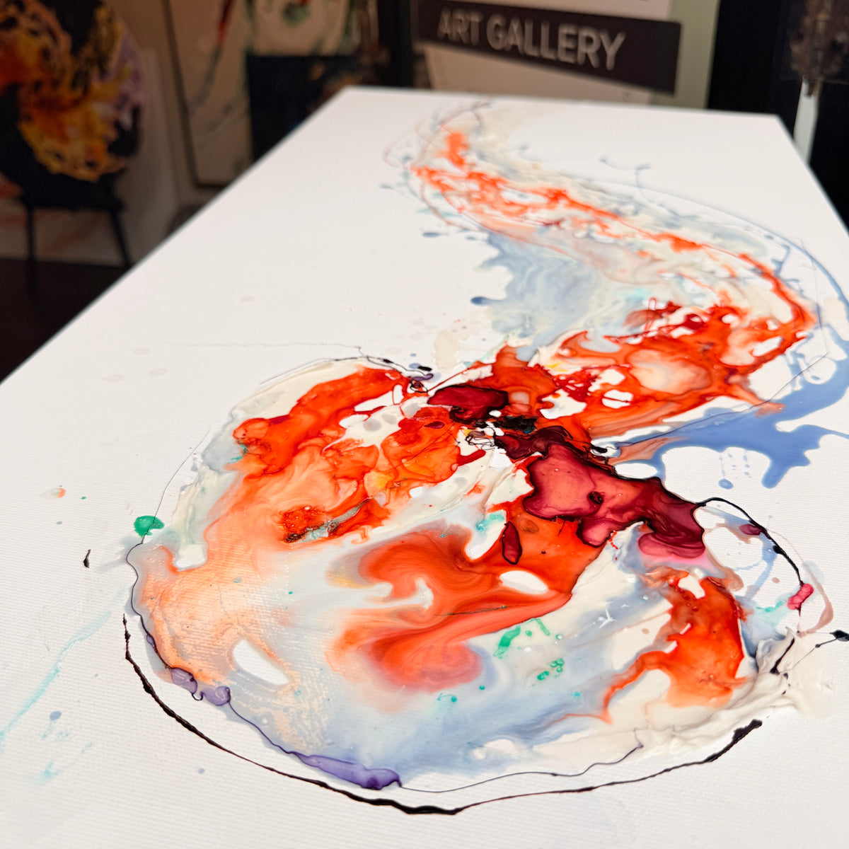 Ocean Introvert – Moltenism Abstract Painting, 40x80cm