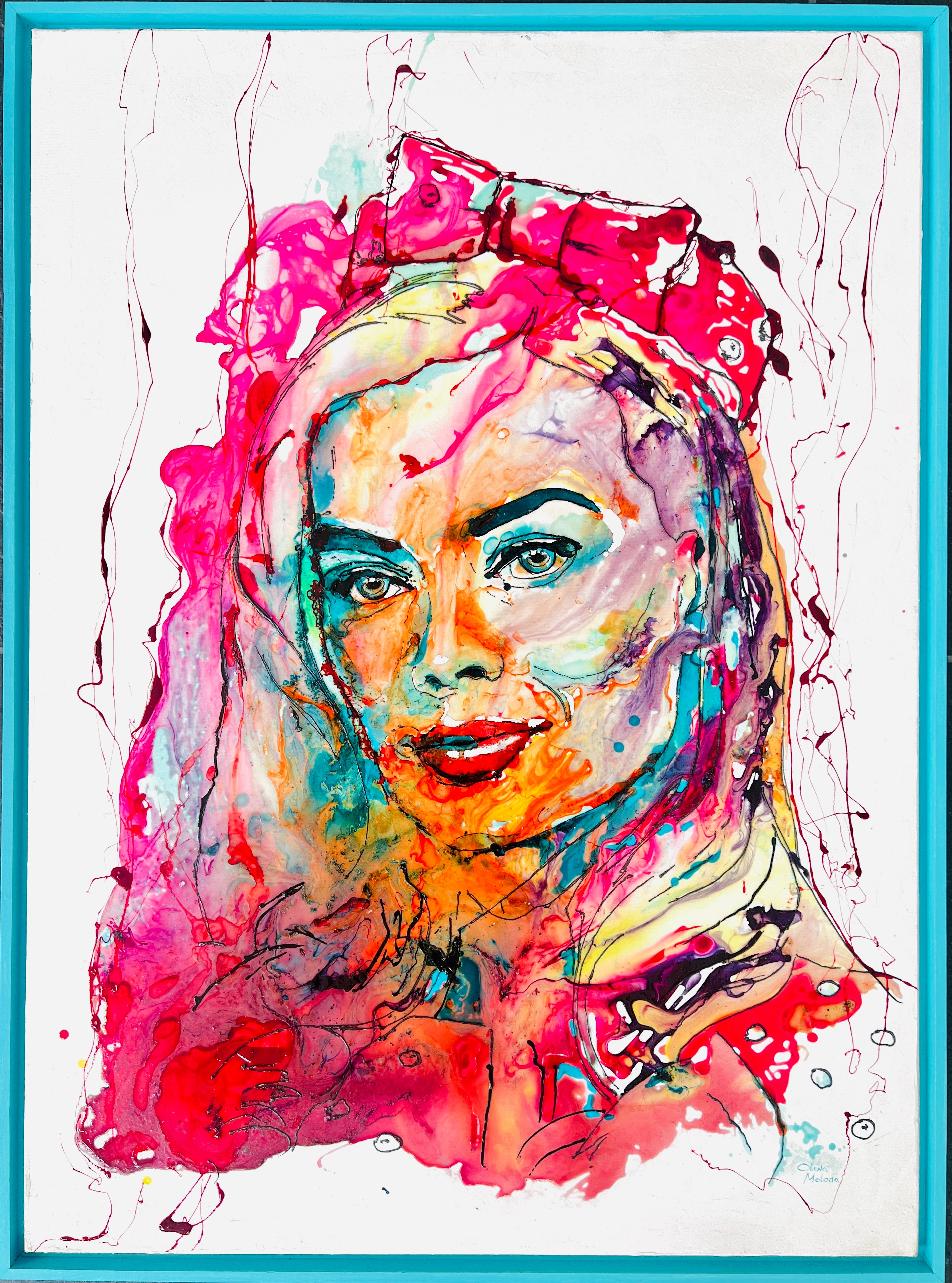 Margot Robbie 2, Barbie, Pintura original, 100x73cm, Moltenismo