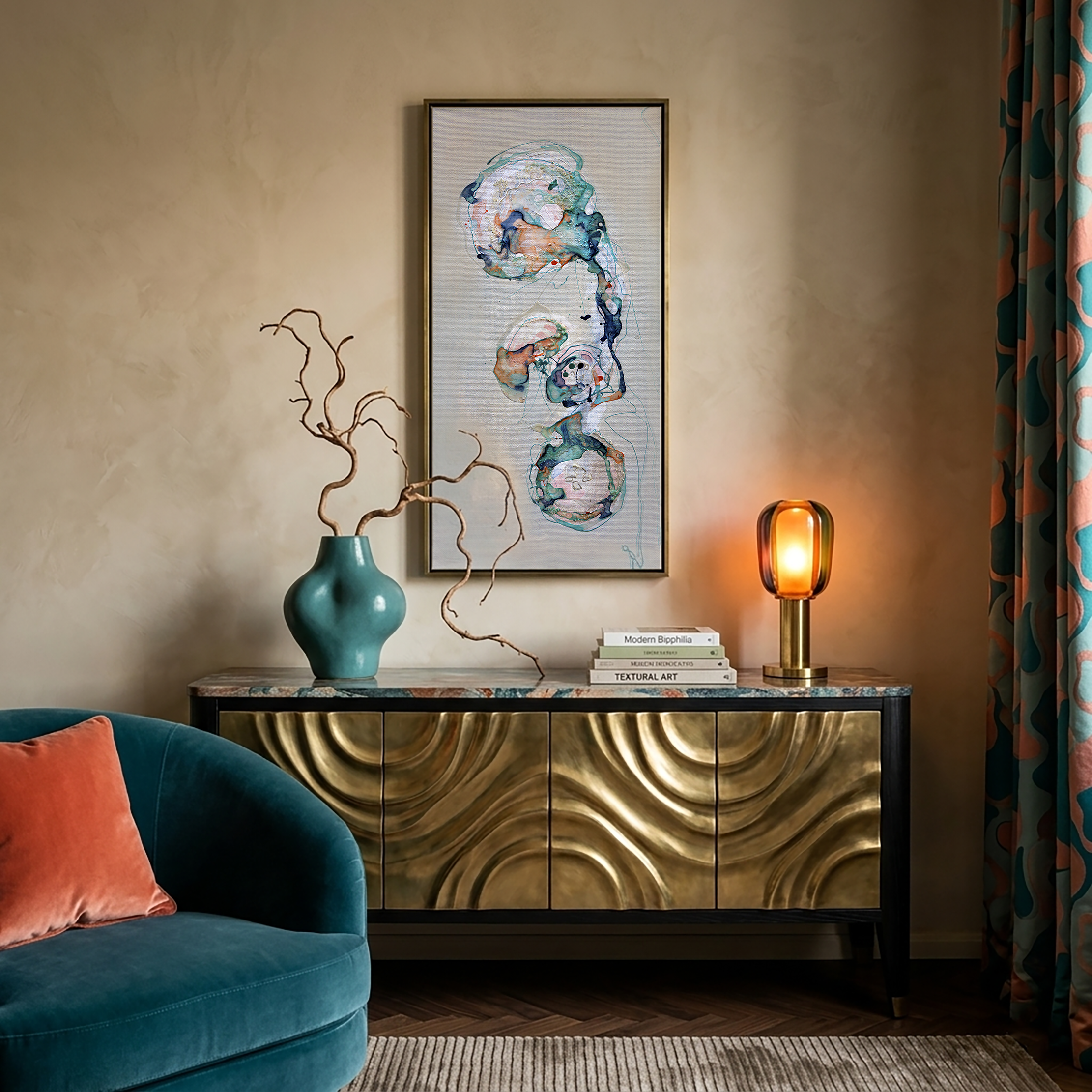 Moltenism, Original painting on canvas, 35x70cm, MO56, Introverts 2026 series