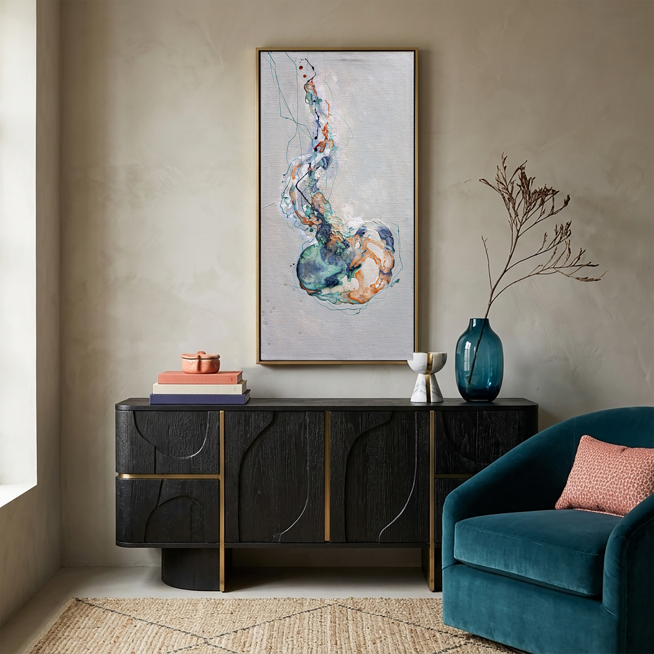 Moltenism, Original painting on canvas, 35x70cm, MO52, Introverts 2026 series